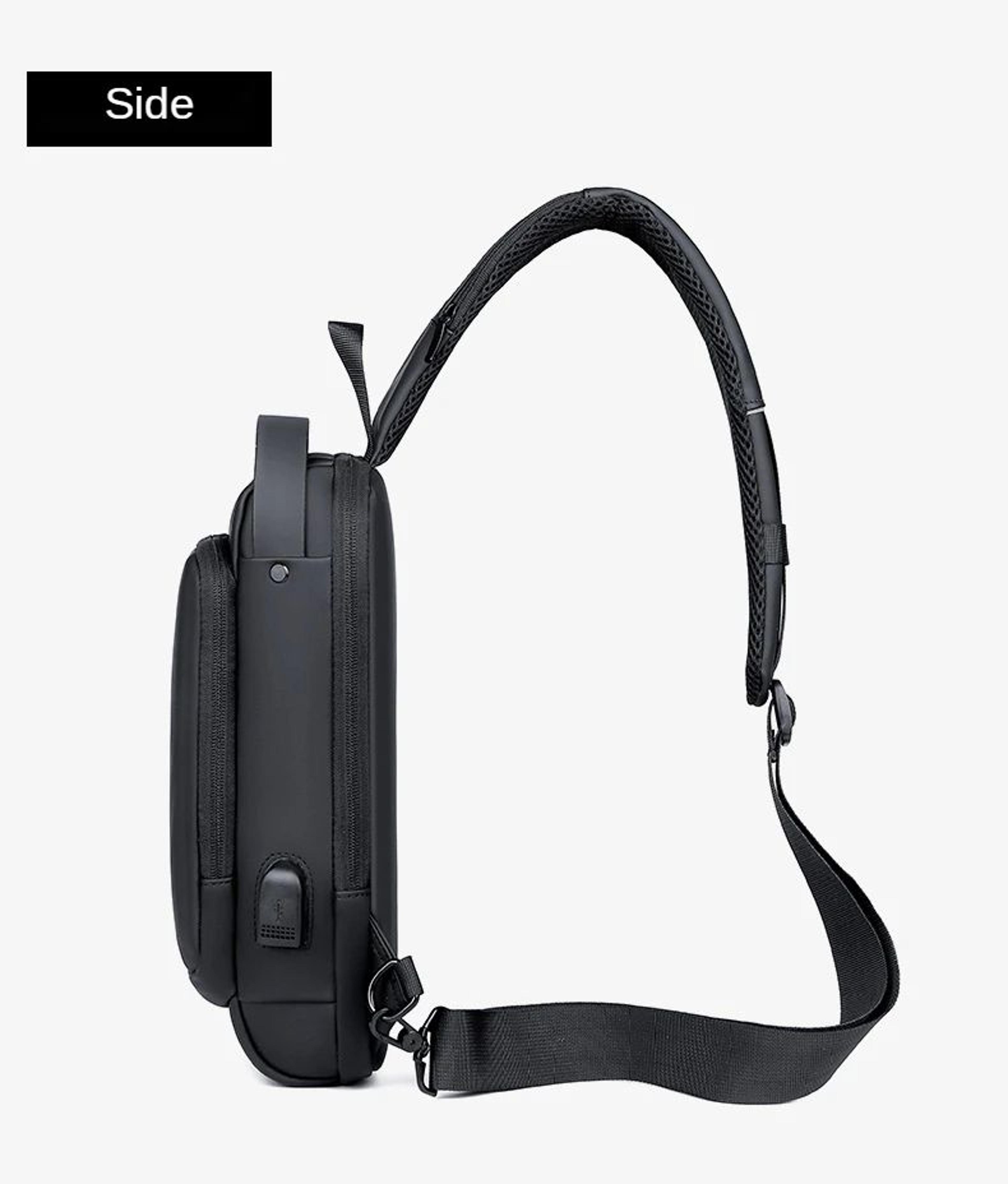 Men PU Leather AntiTheft Crossbody Chest Bag 13