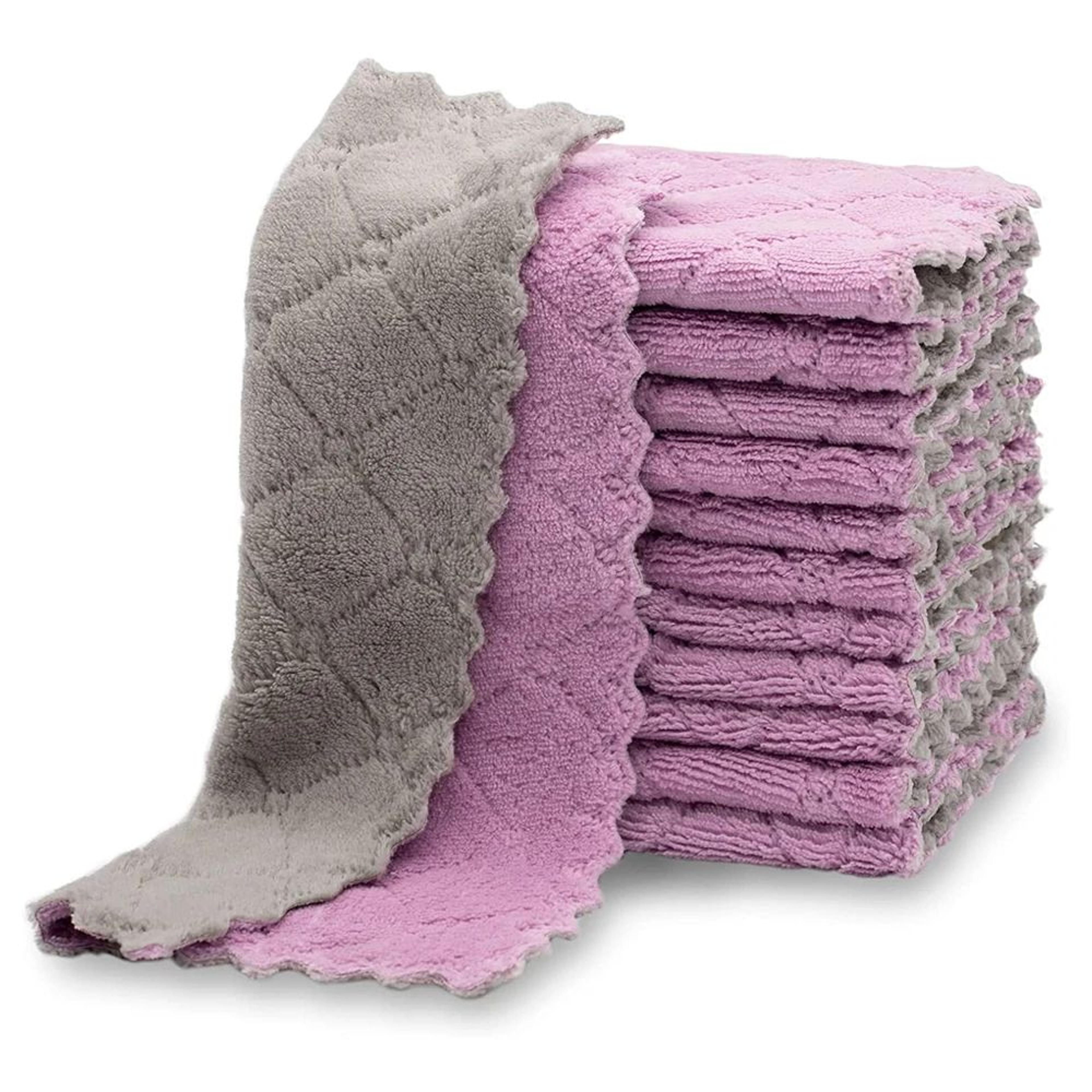 10Pack Super Absorbent Coral Velvet Kitchen Dish Towels 12