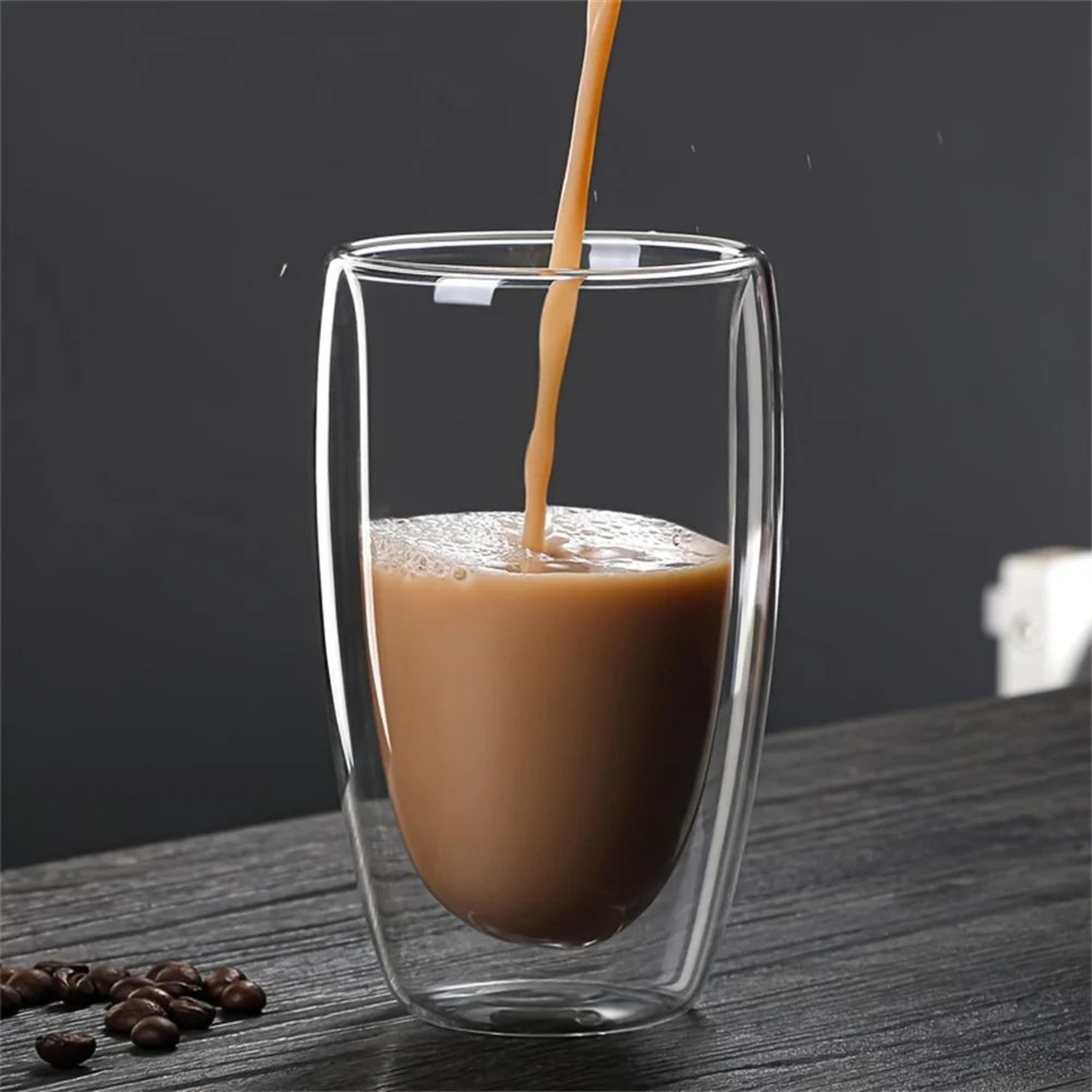 Double Wall Insulated Glass Coffee Cups Set 5