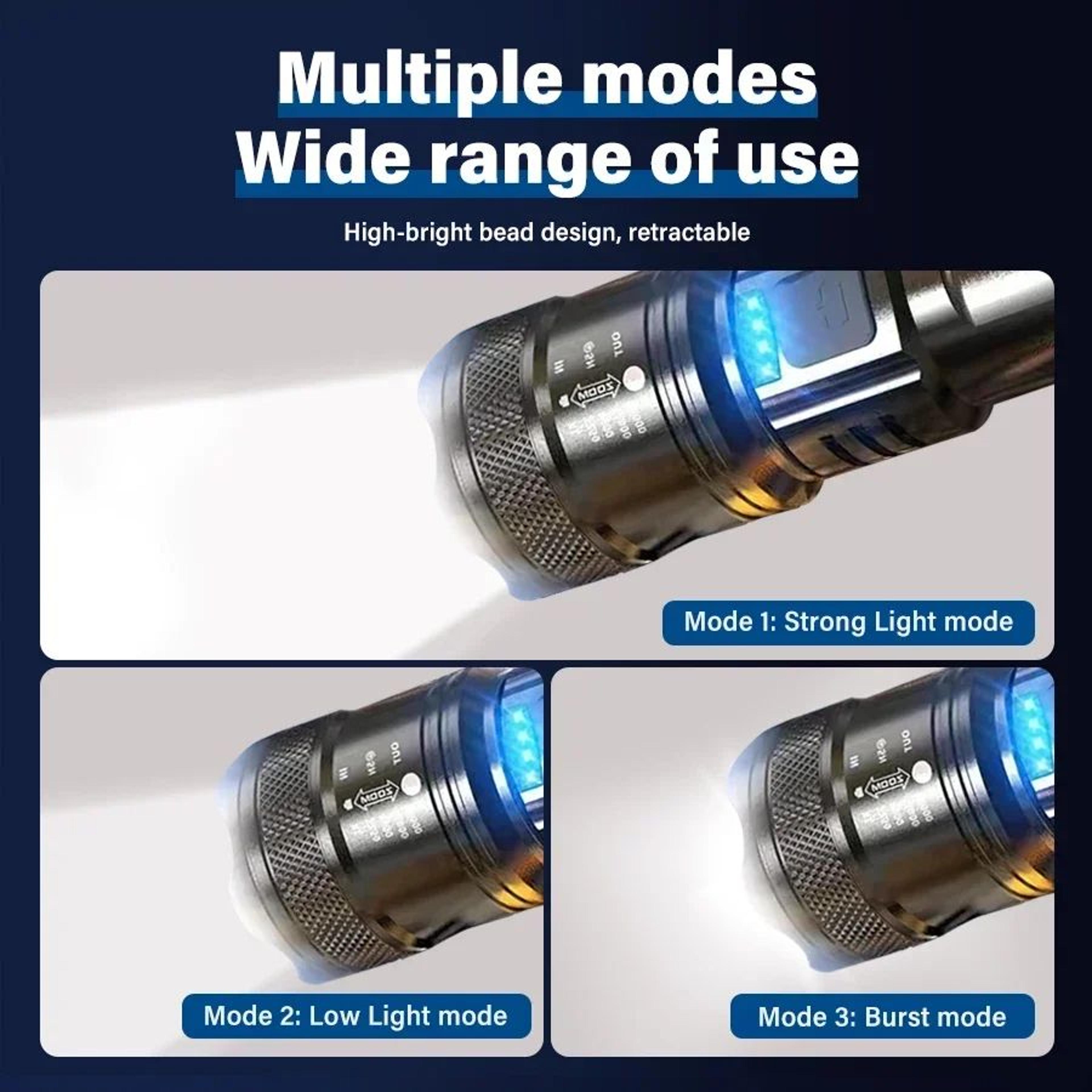 High Power Tactical LED Flashlight With USB Charging 1