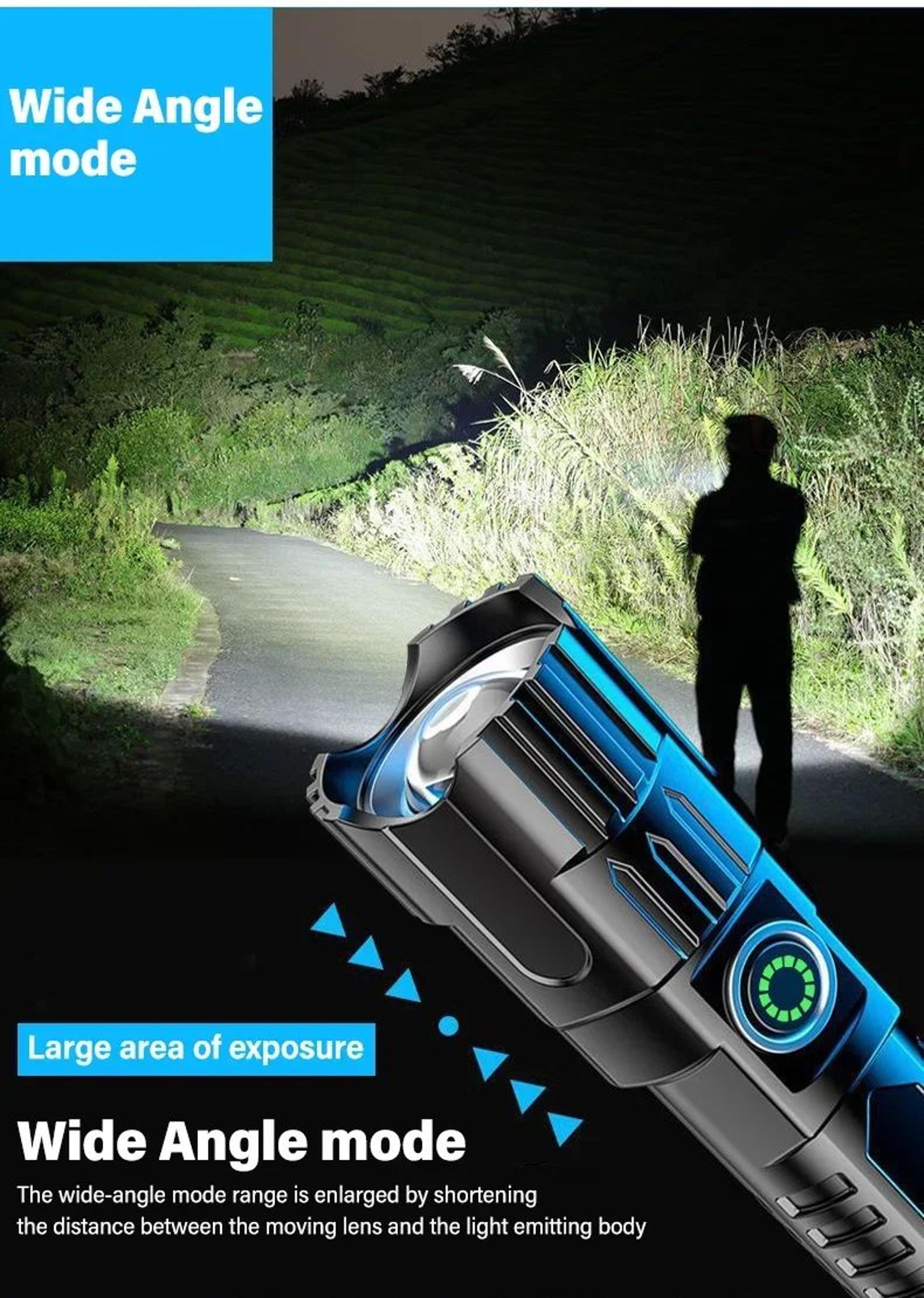 High Power Tactical LED Flashlight With USB Charging 10