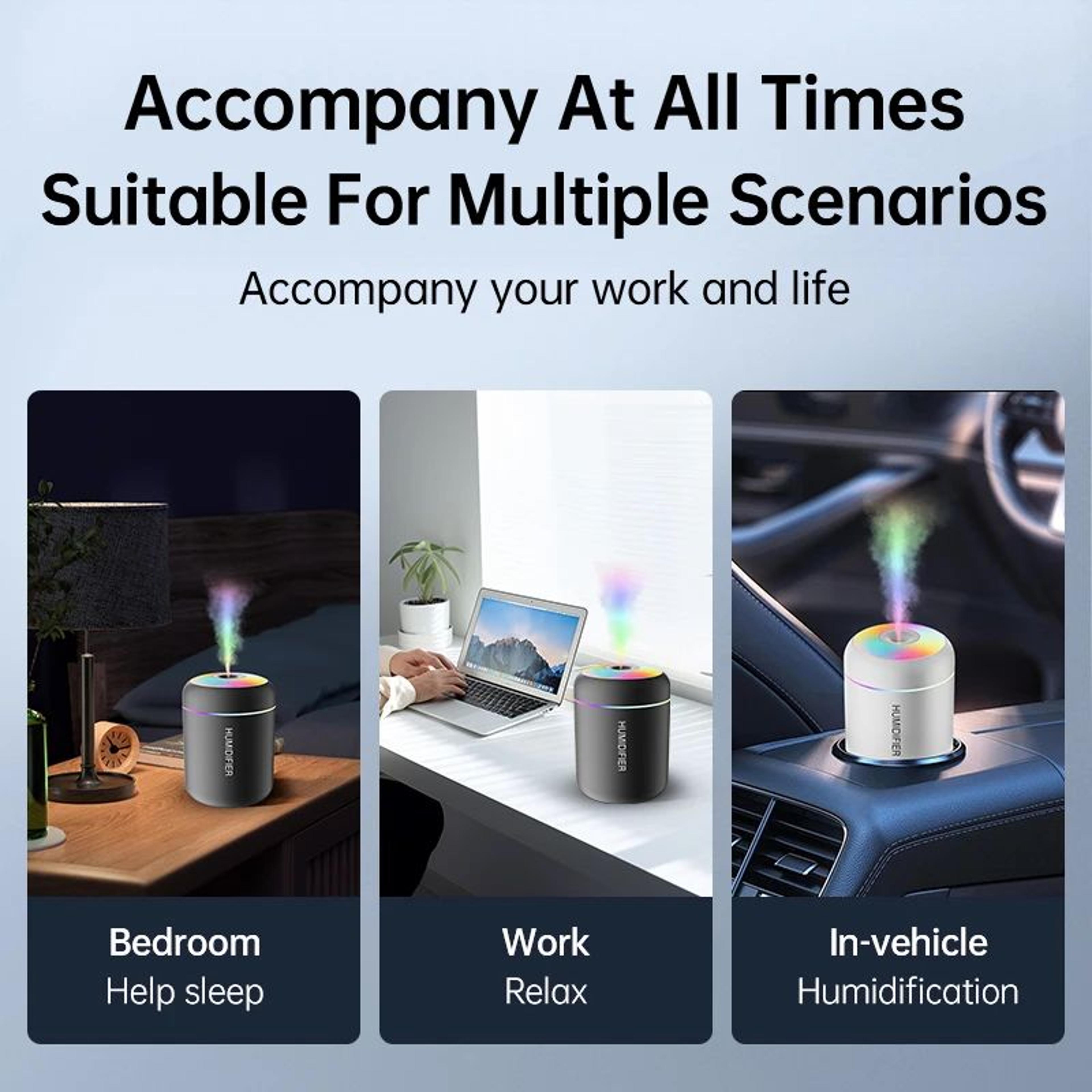 Mini USB Air Humidifier Aroma Diffuser With Light 4
