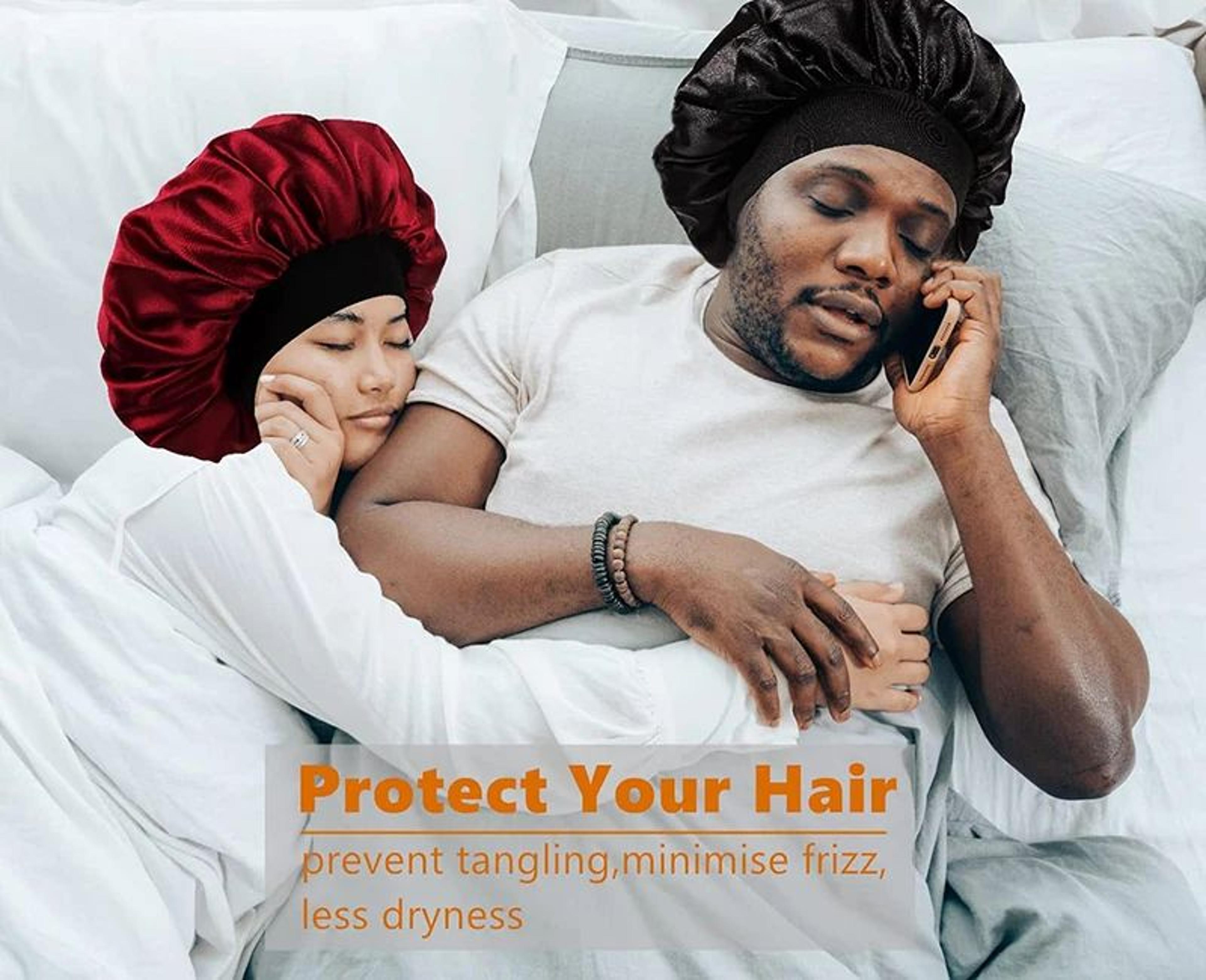 Silky Satin Durag Wave Cap Set For Men And Women 4