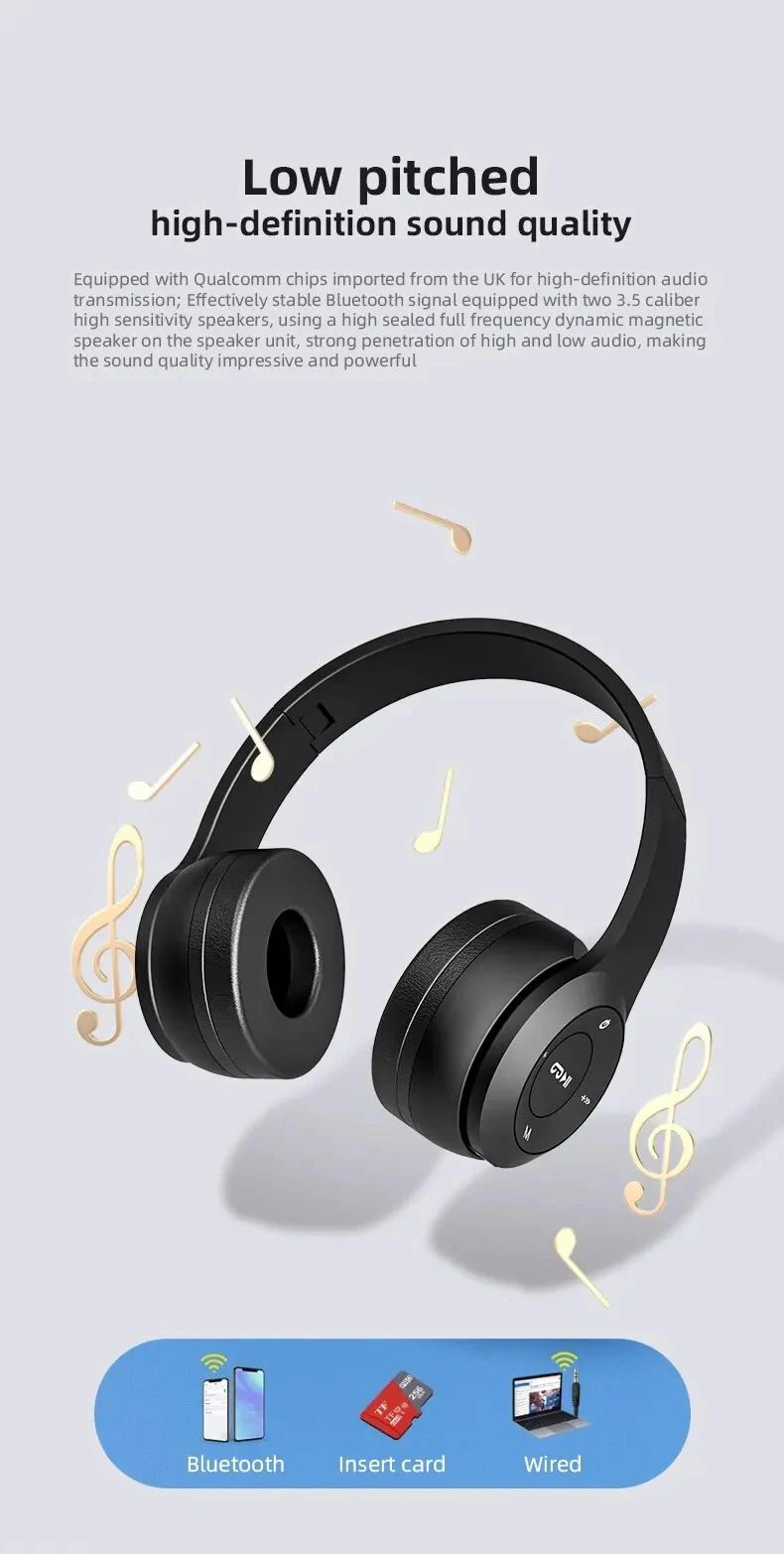 Wireless Bluetooth Noise Canceling Headphones P47 7