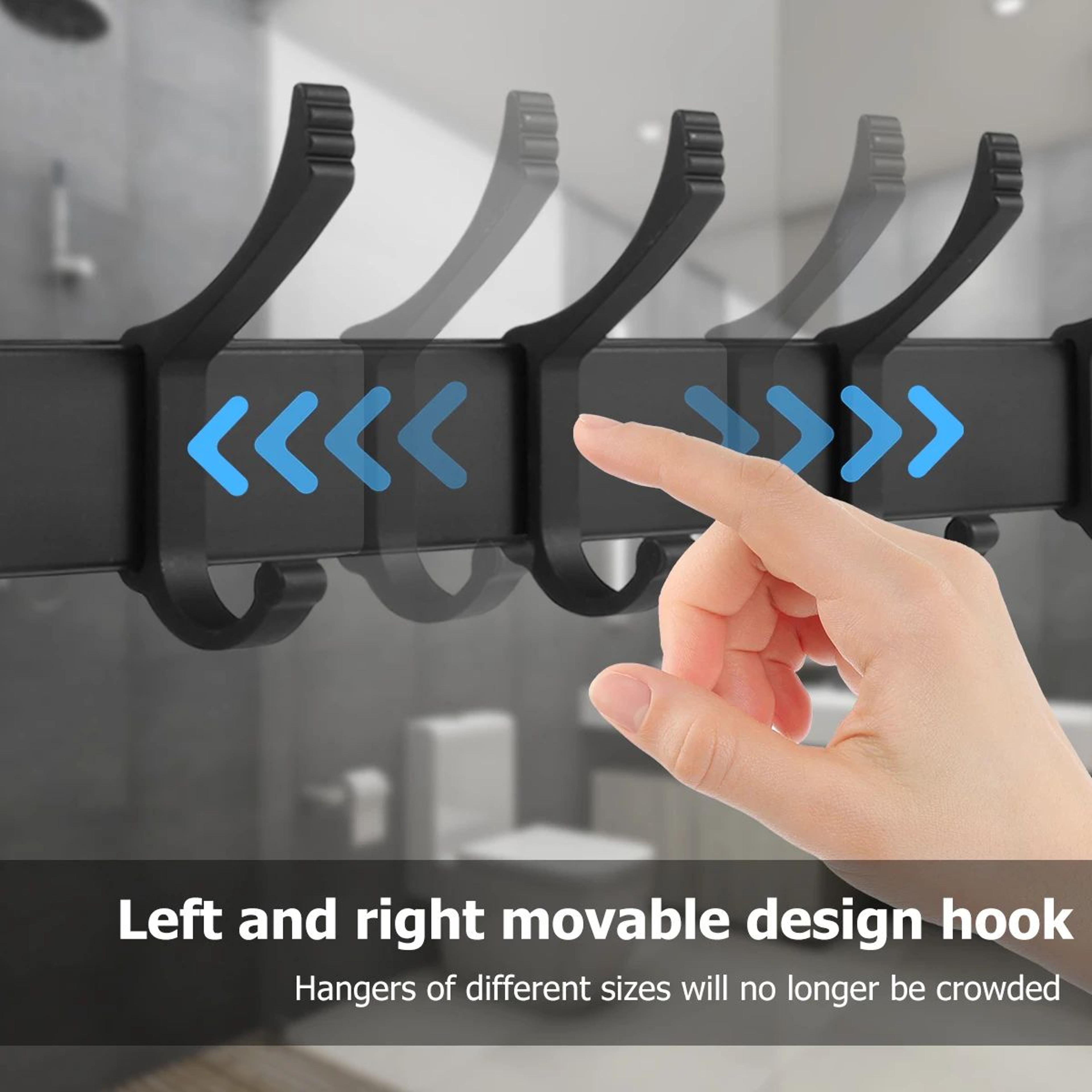 Wall Mounted Aluminum Coat Hook Rack 2