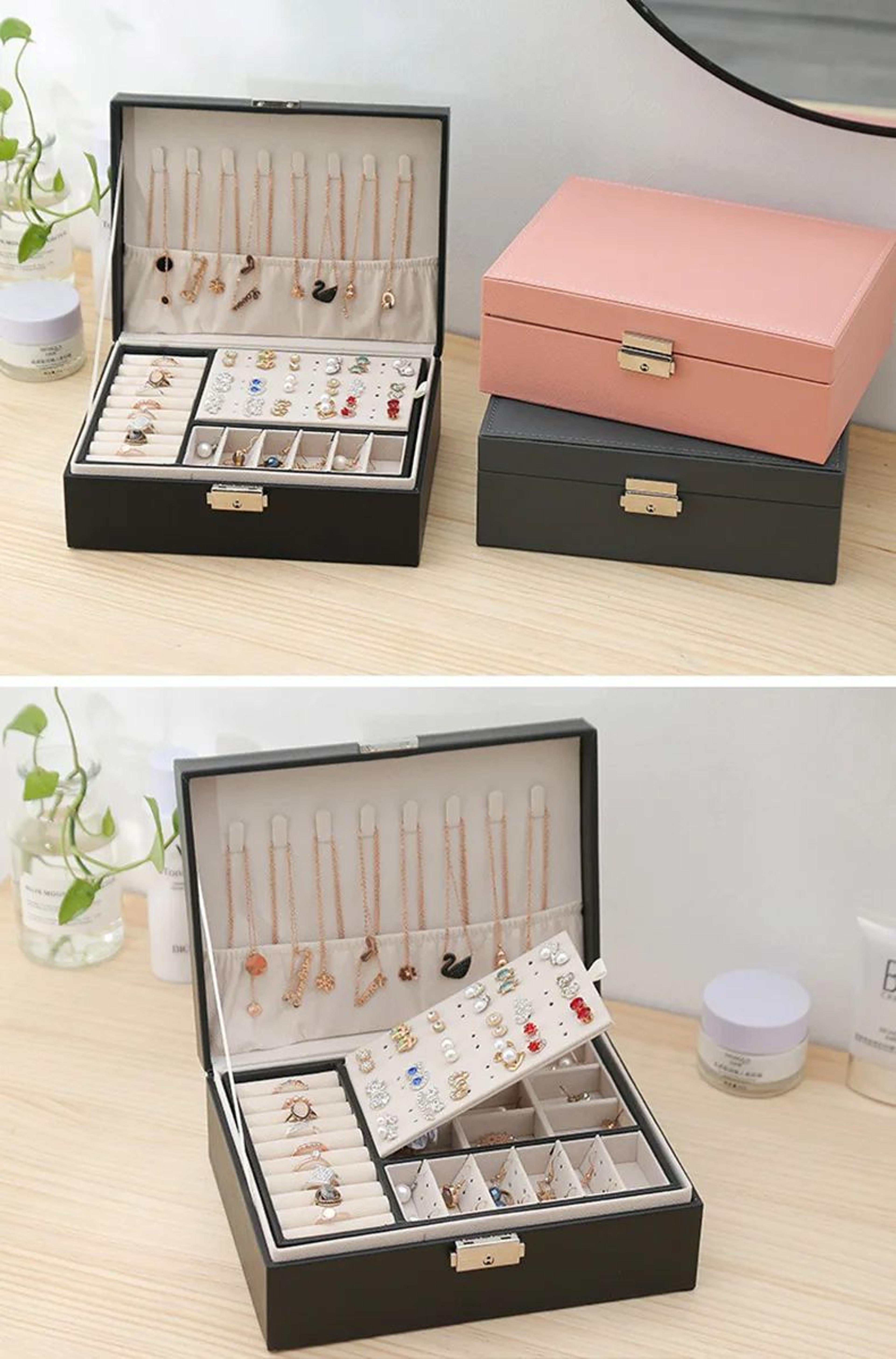 Double Layer Wooden Jewelry Box 8