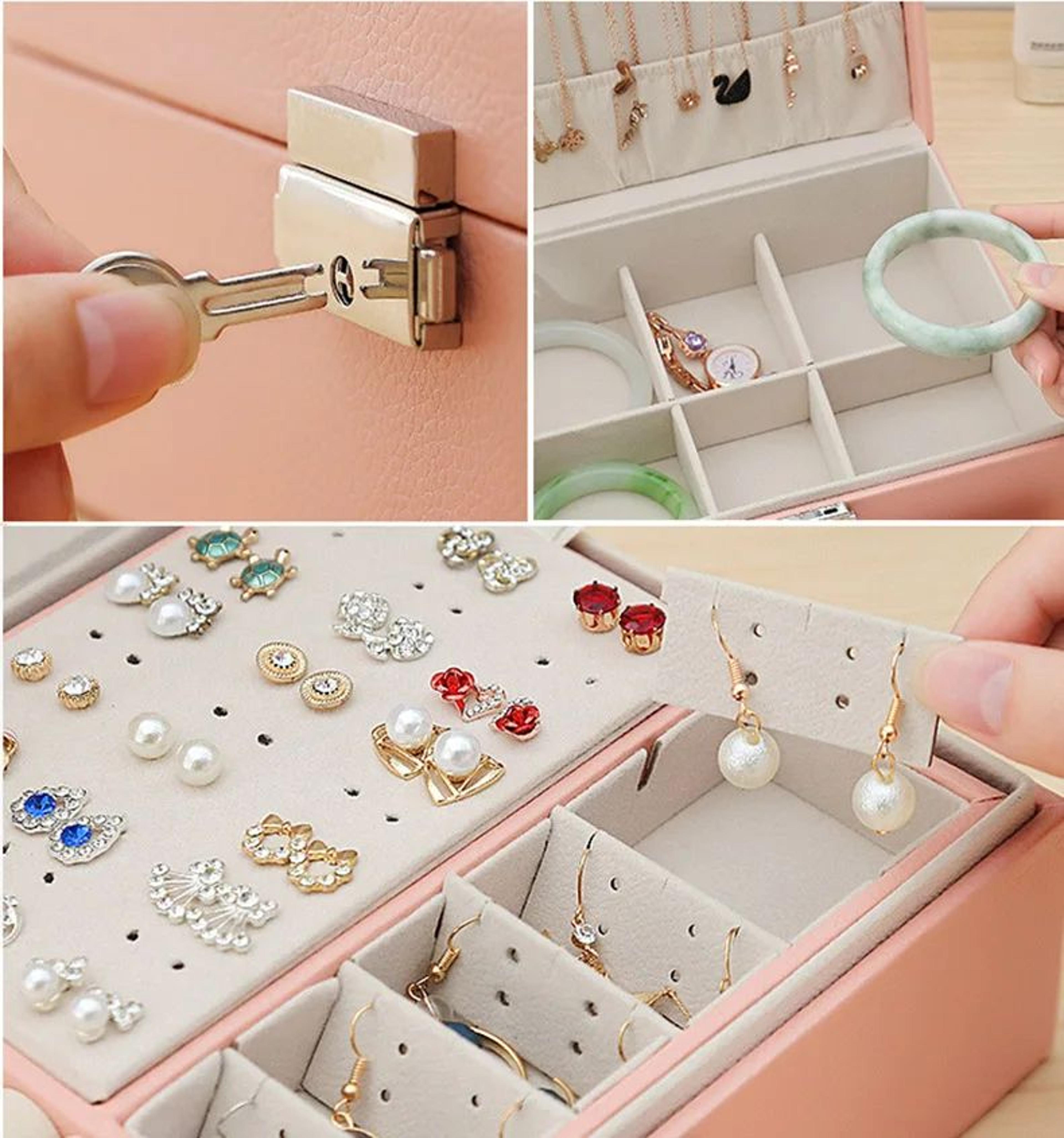 Double Layer Wooden Jewelry Box 11