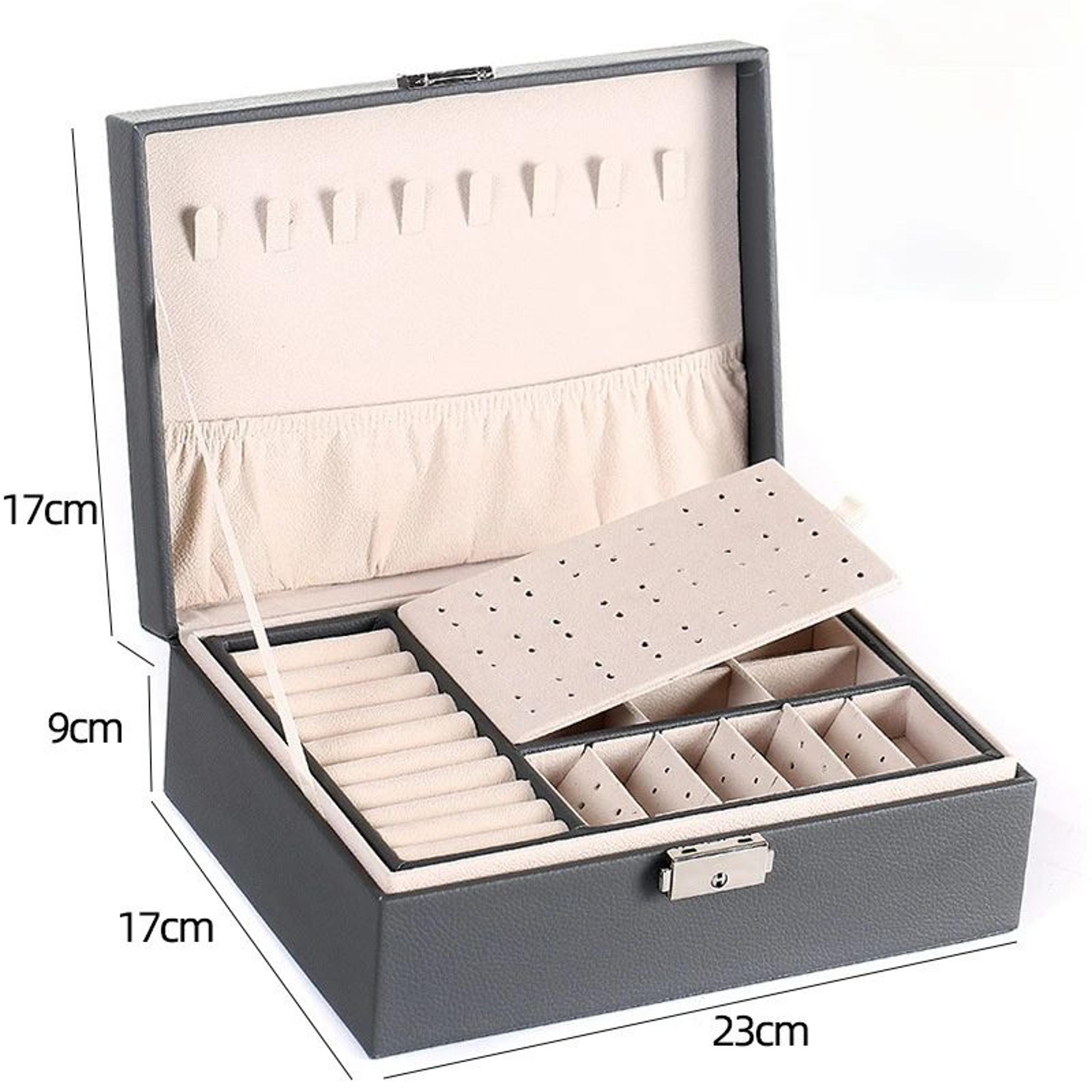 Double Layer Wooden Jewelry Box 15
