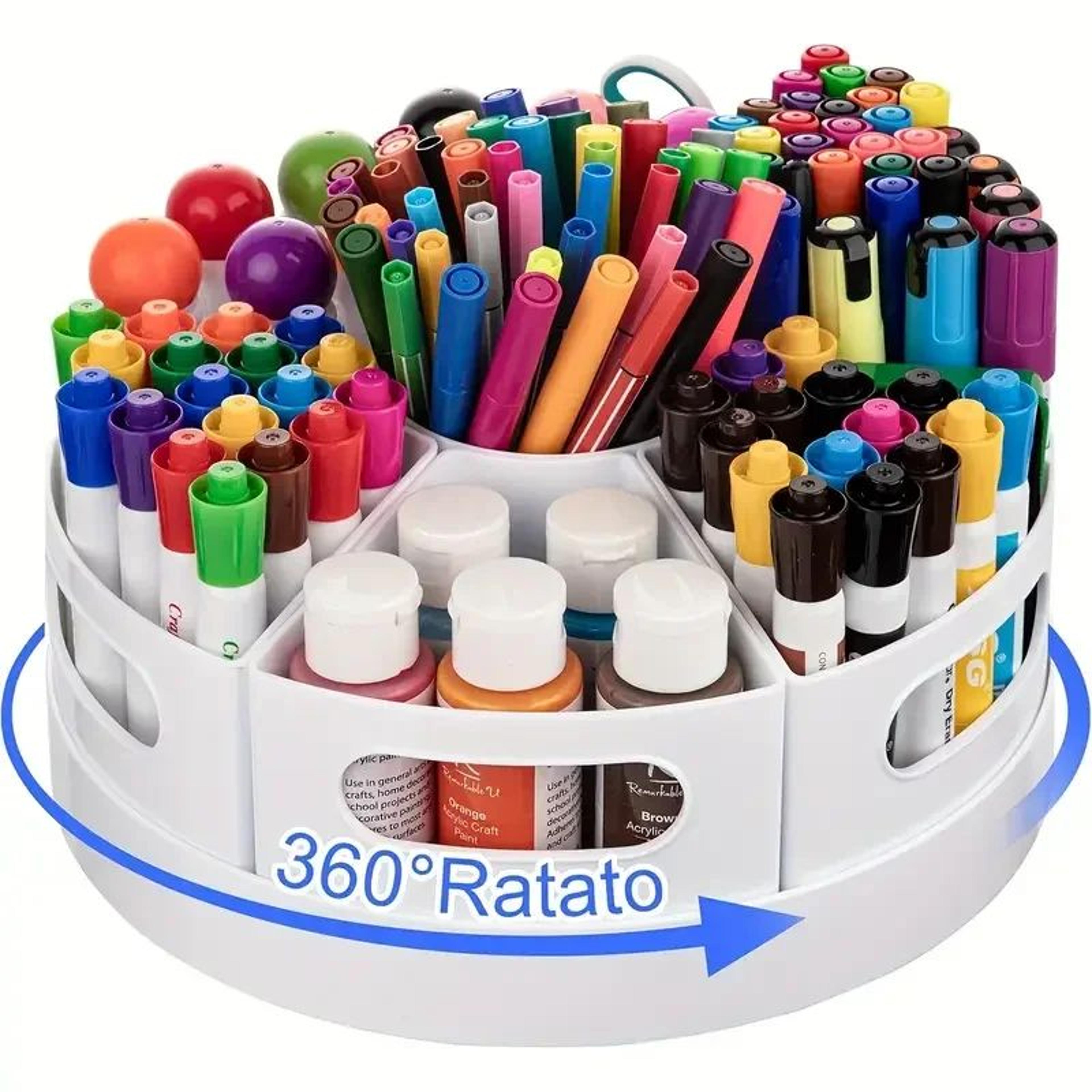360 degree rotating desk organizer with 7 removable bins