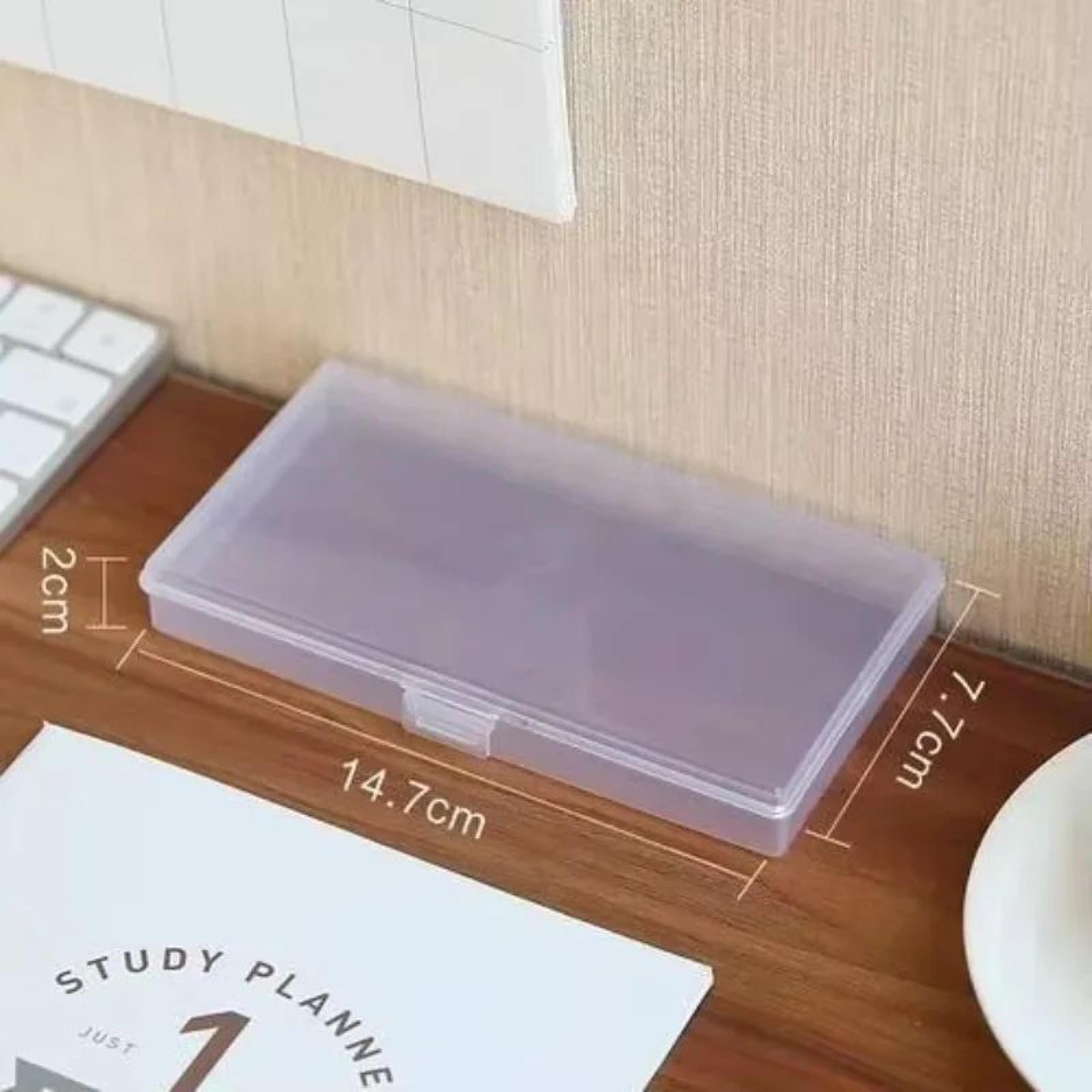 Mini Transparent Plastic Stationery Storage Box Organizer 8