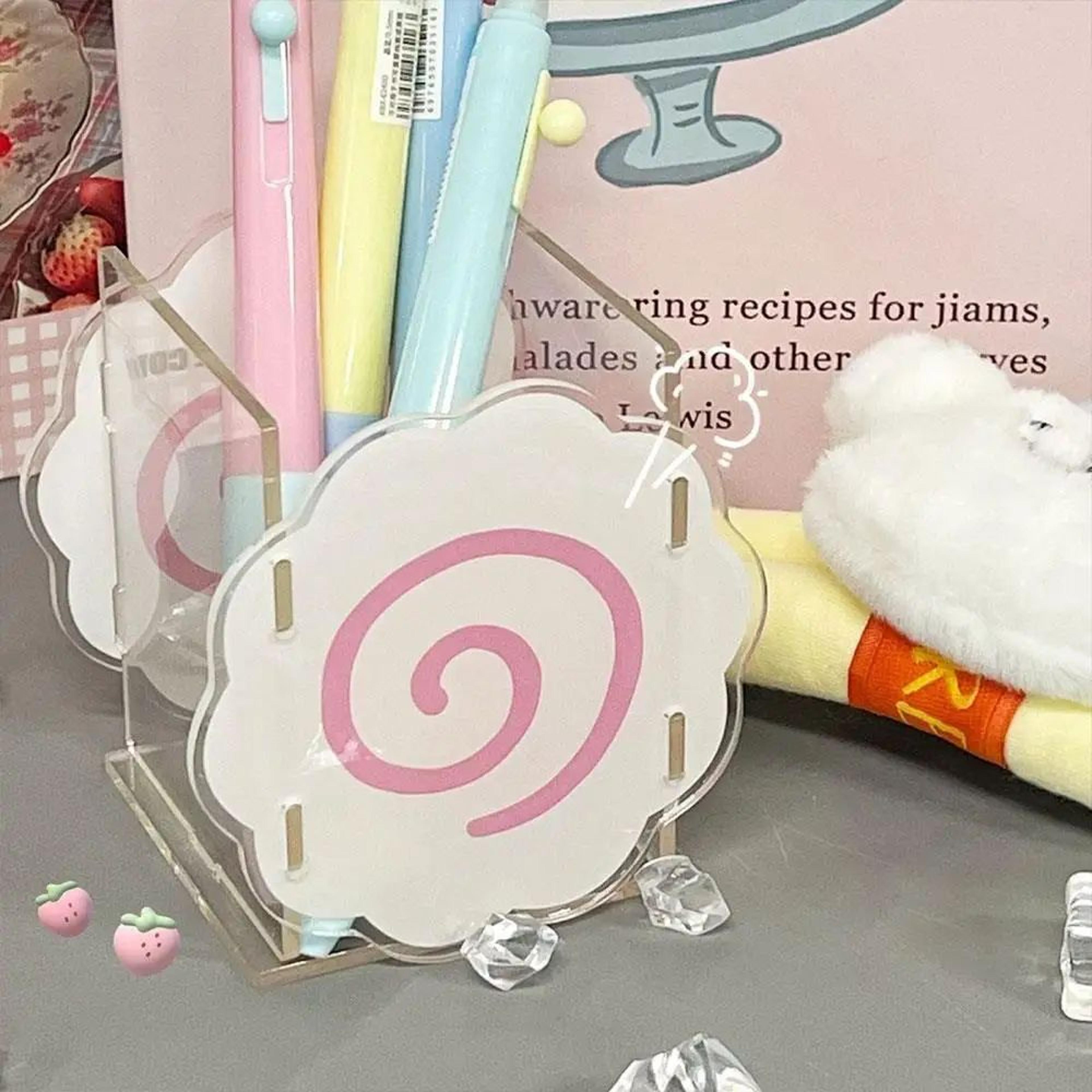 Cute Cartoon Acrylic Dog Pen Holder Desk Organizer 7