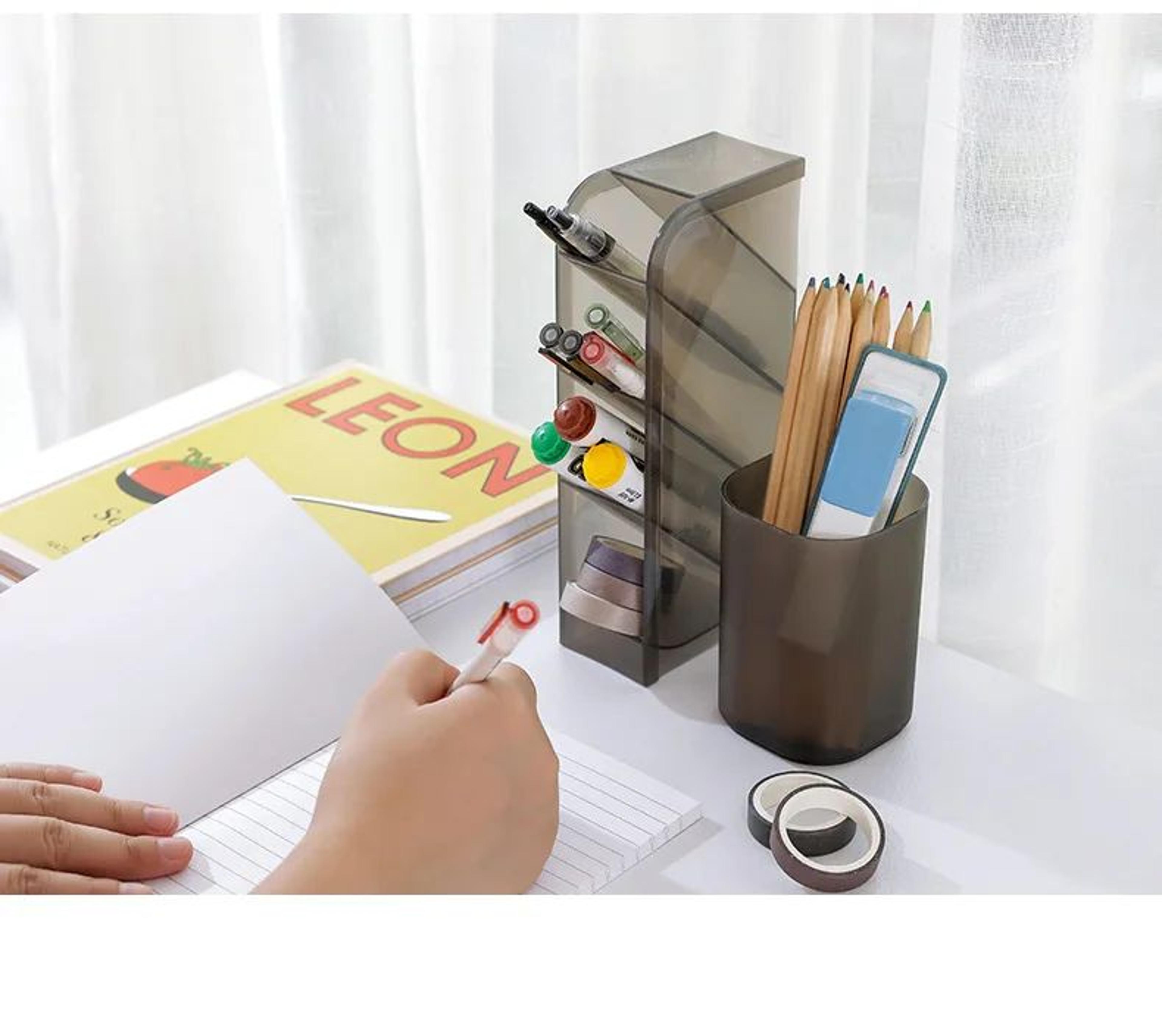 Matte Kawaii Large Capacity Desk Pen And Makeup Holder 12