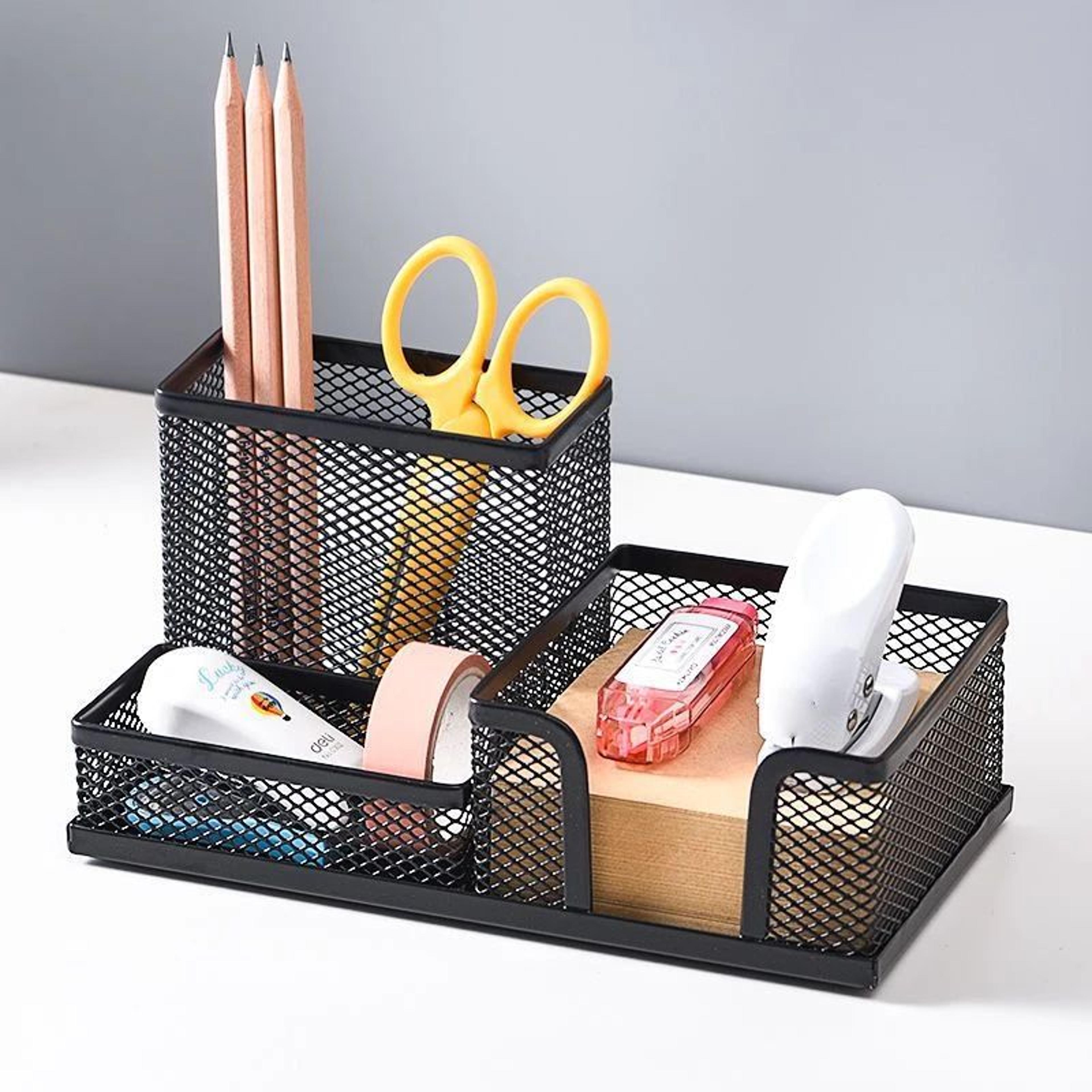 Creative Metal 3Grid Desk Organizer Pen  File Holder 2