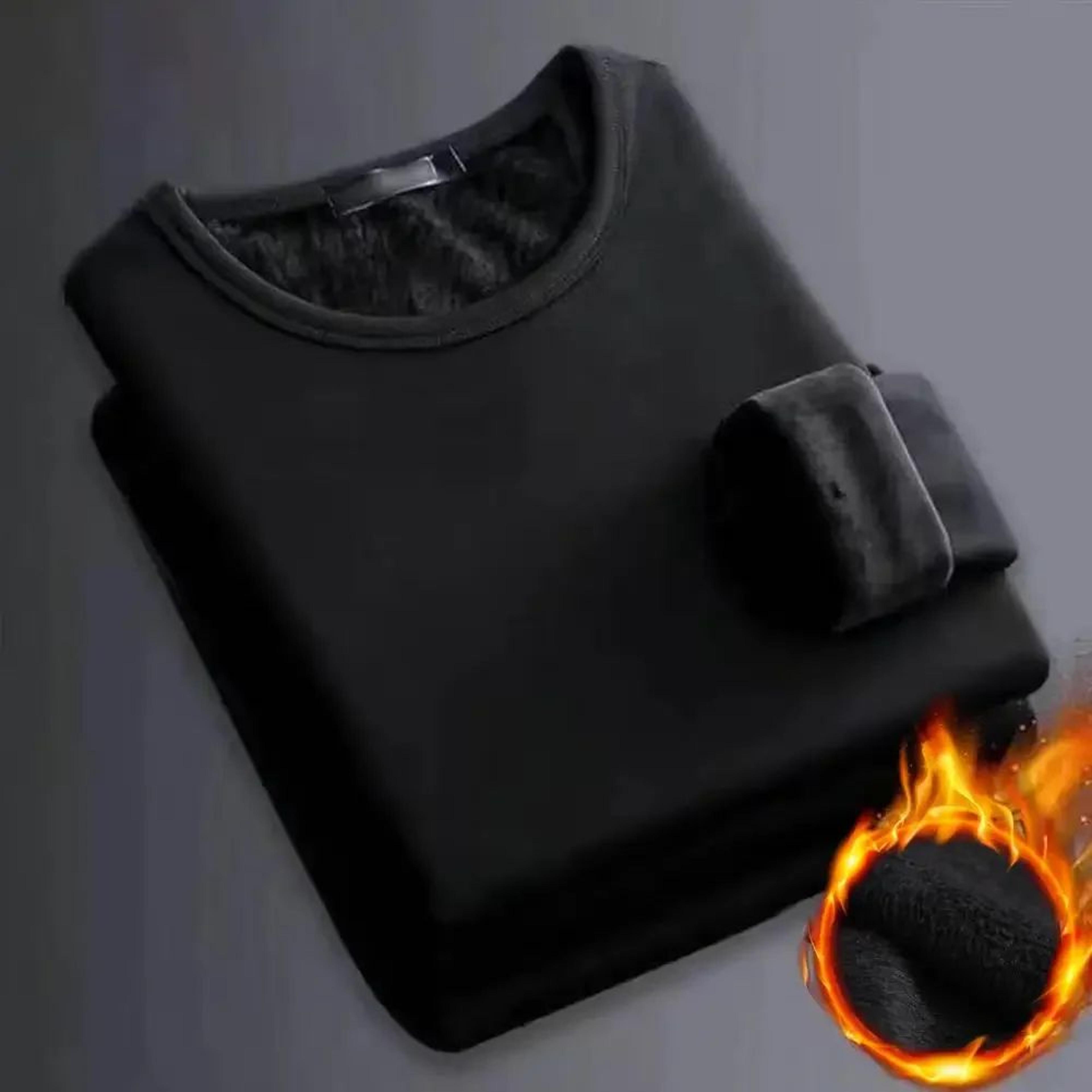 Mens Thermal Fleece Long Sleeve Winter T Shirt 1