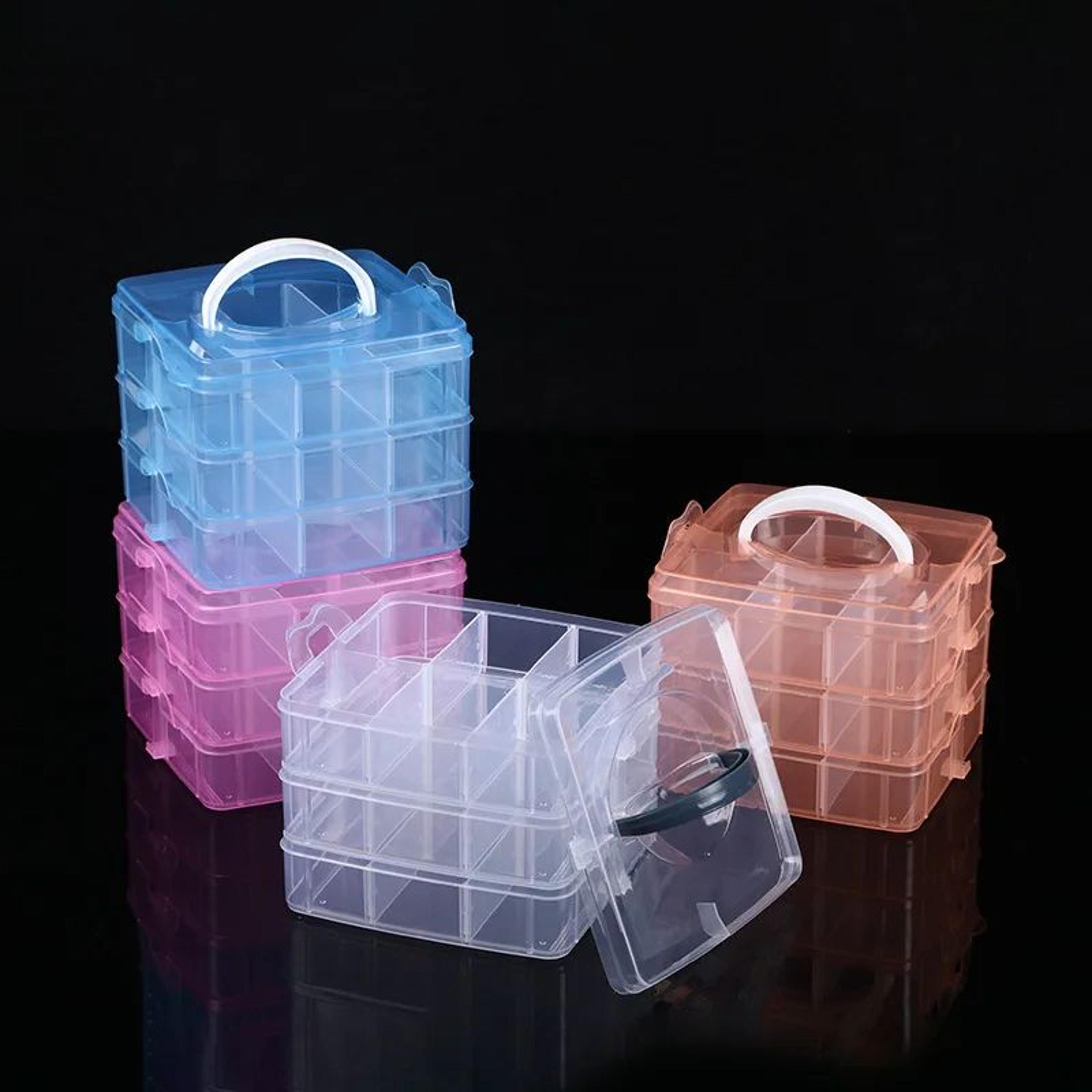 3 Layer 18 Grid Portable Storage Organizer Box 0