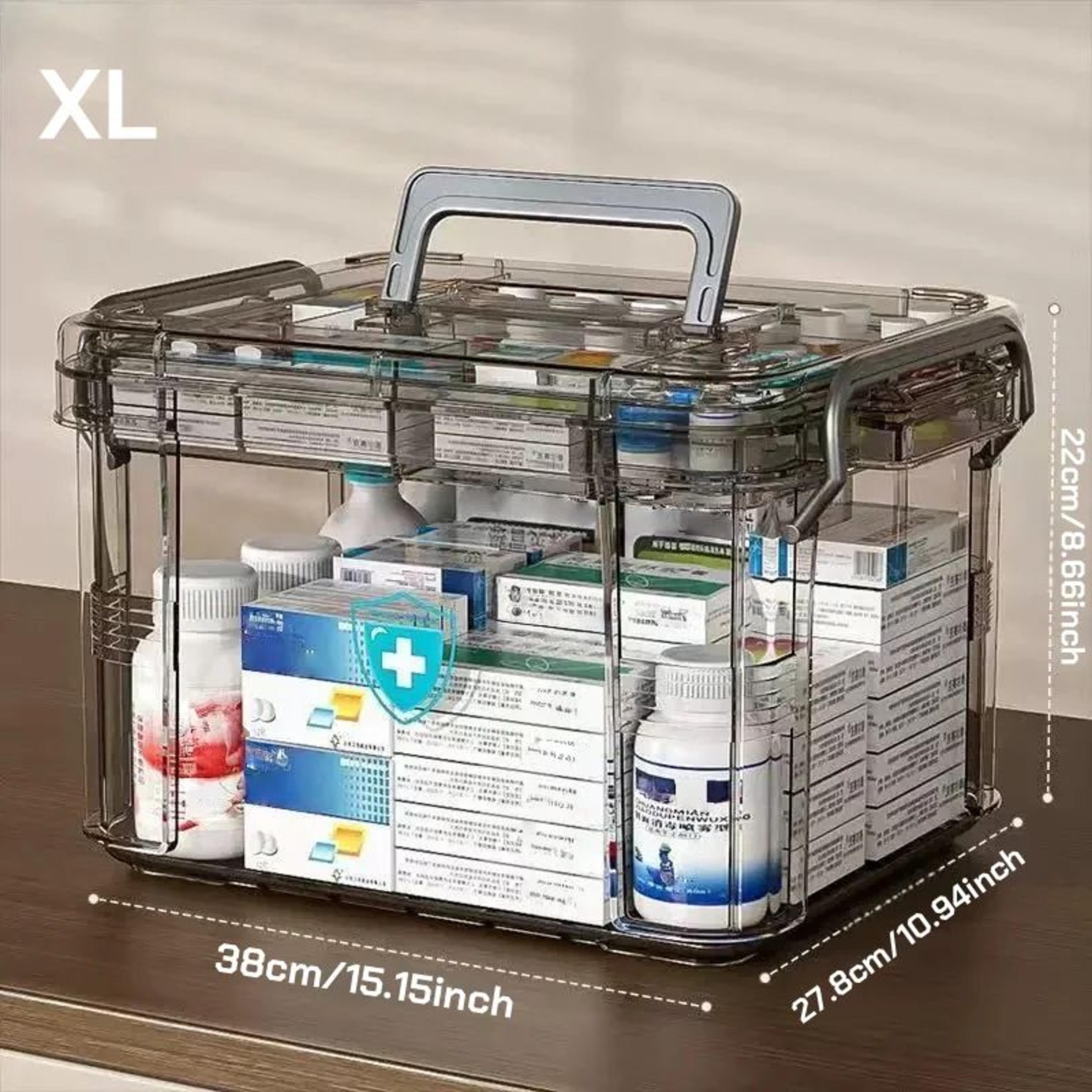 Clear Medicine Organizer Storage Box With Tray 9