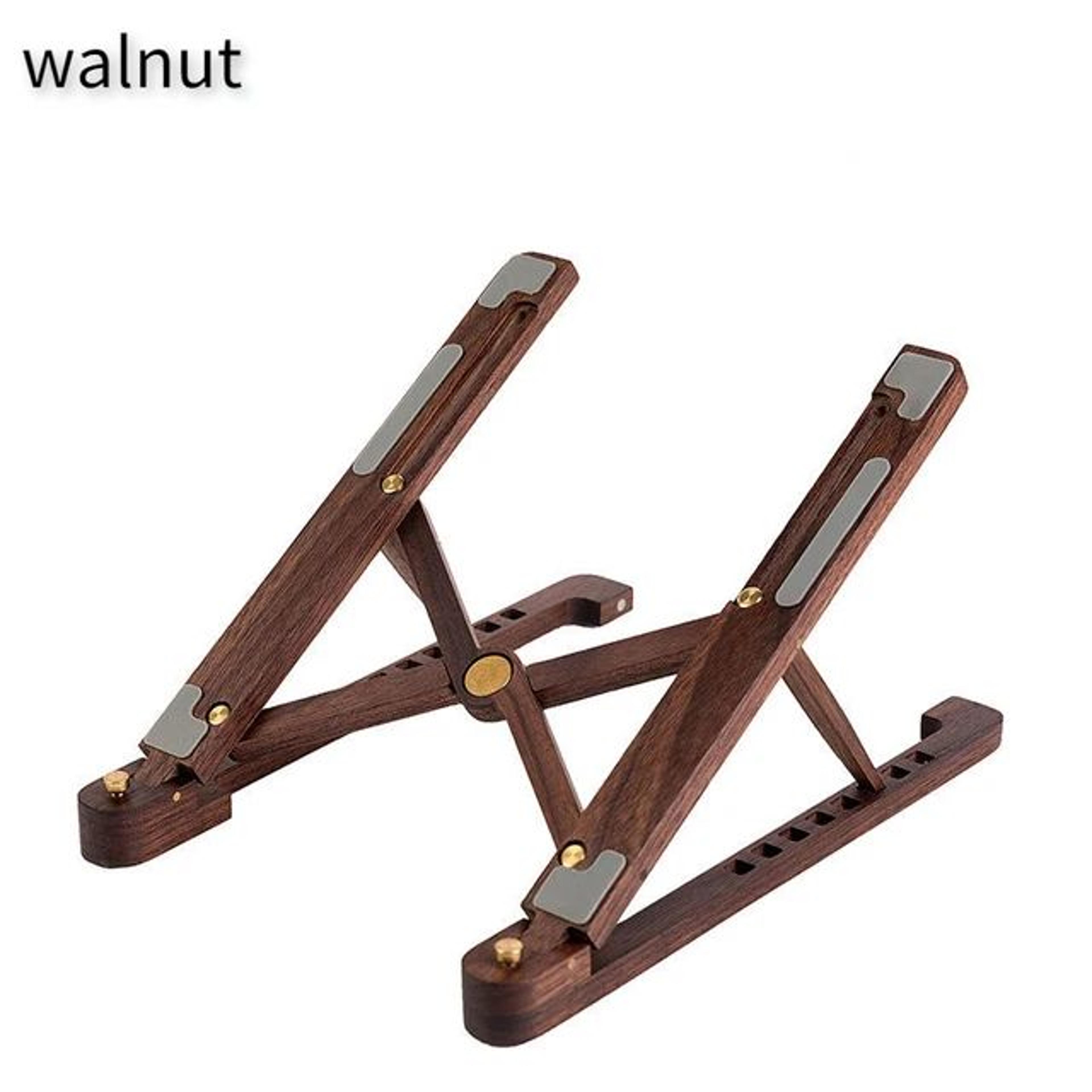 Foldable Wooden Laptop Stand Adjustable Height 11