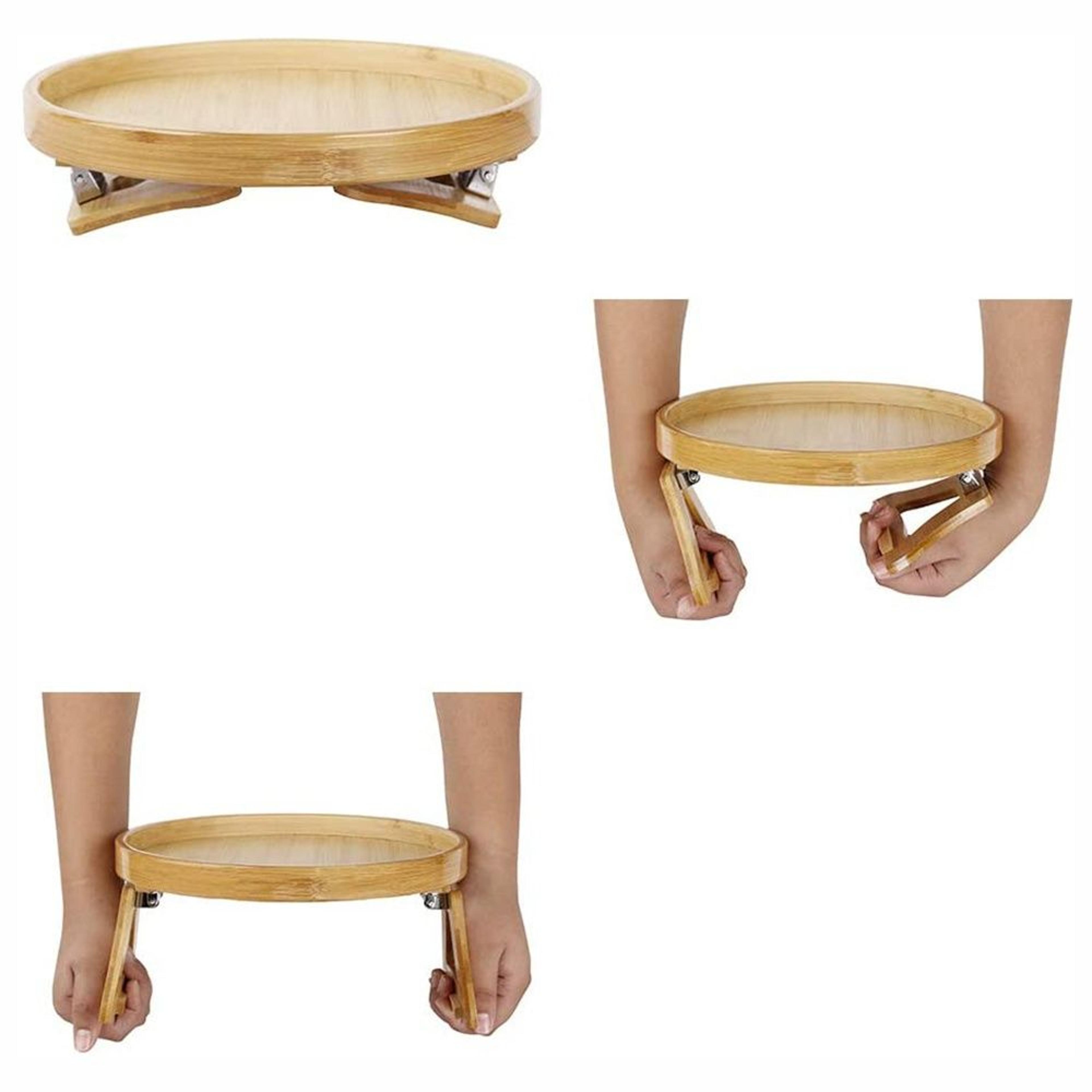 Wooden Sofa Armrest Clip On Tray Table 7