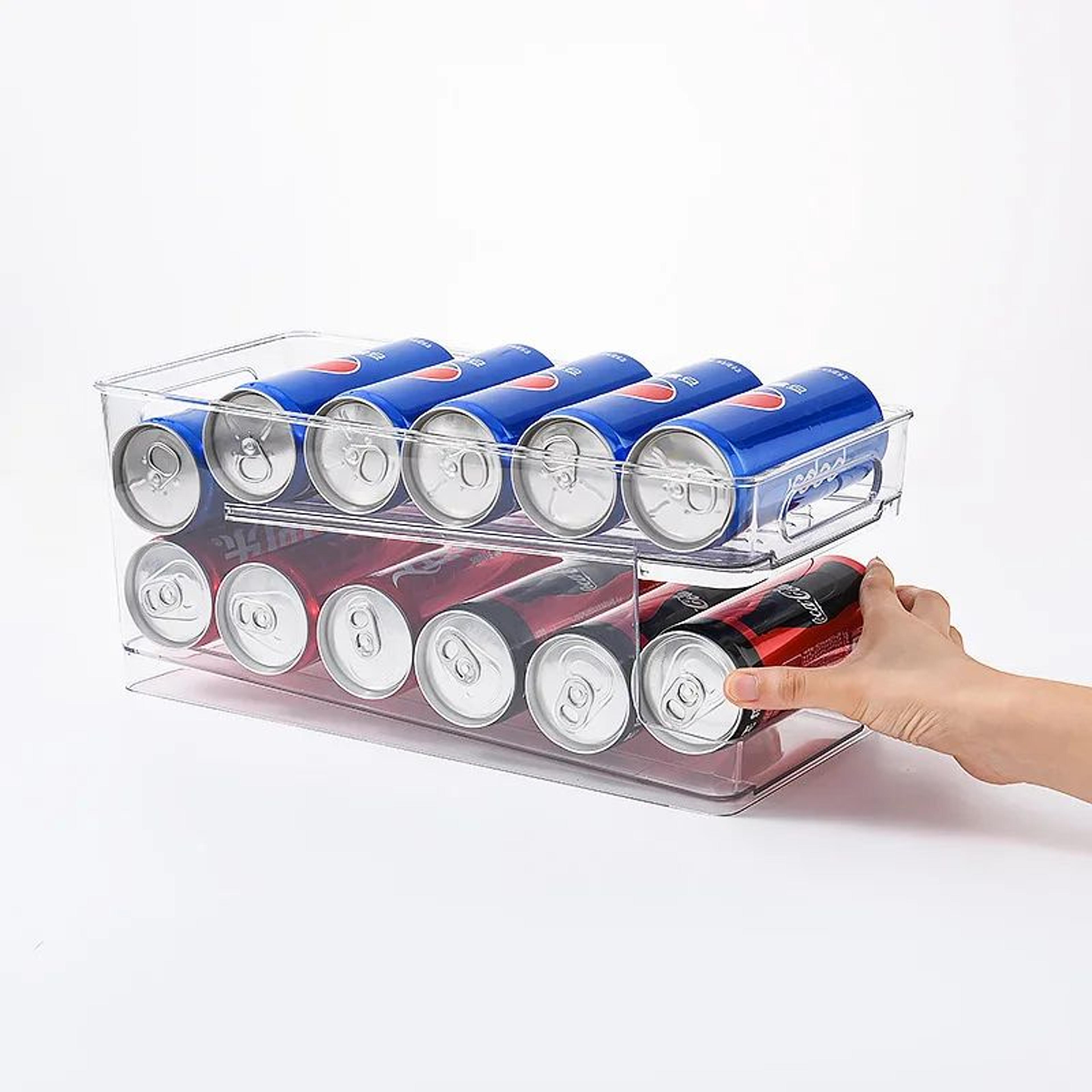 Double Layer Self Rolling Fridge Can Organizer 4
