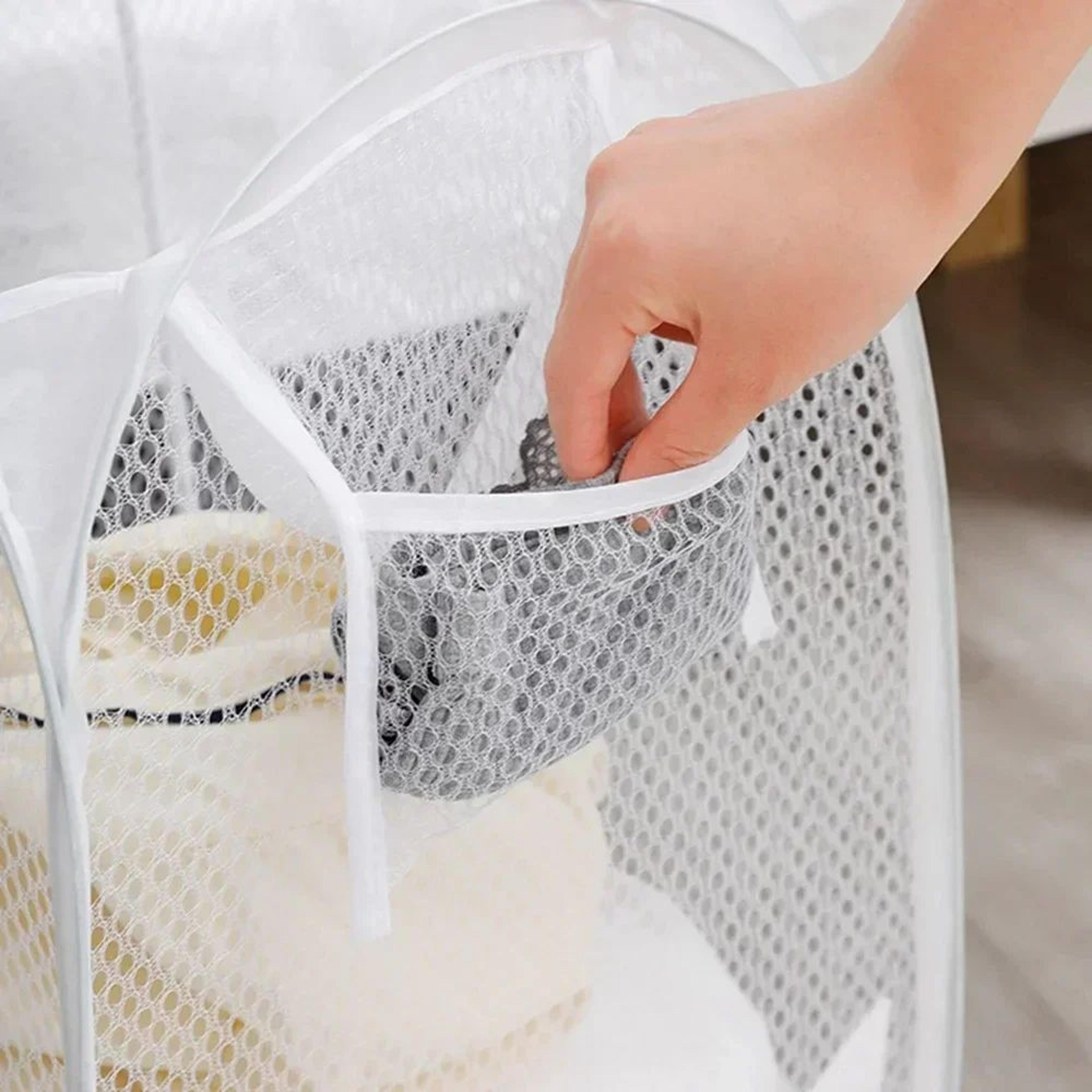 Pop Up Mesh Laundry Basket Hamper 7