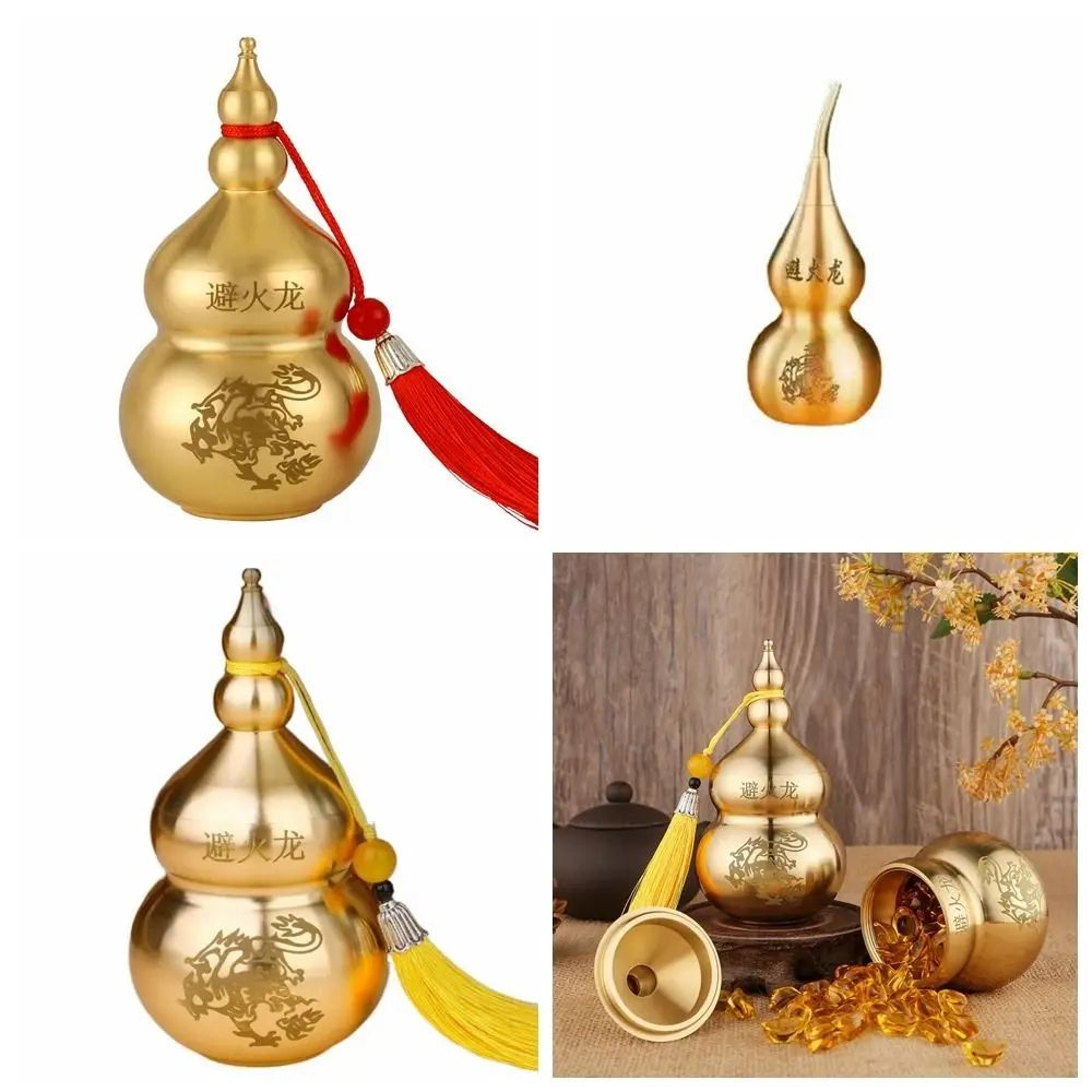 Brass Feng Shui Wu Lou Gourd Statue 1