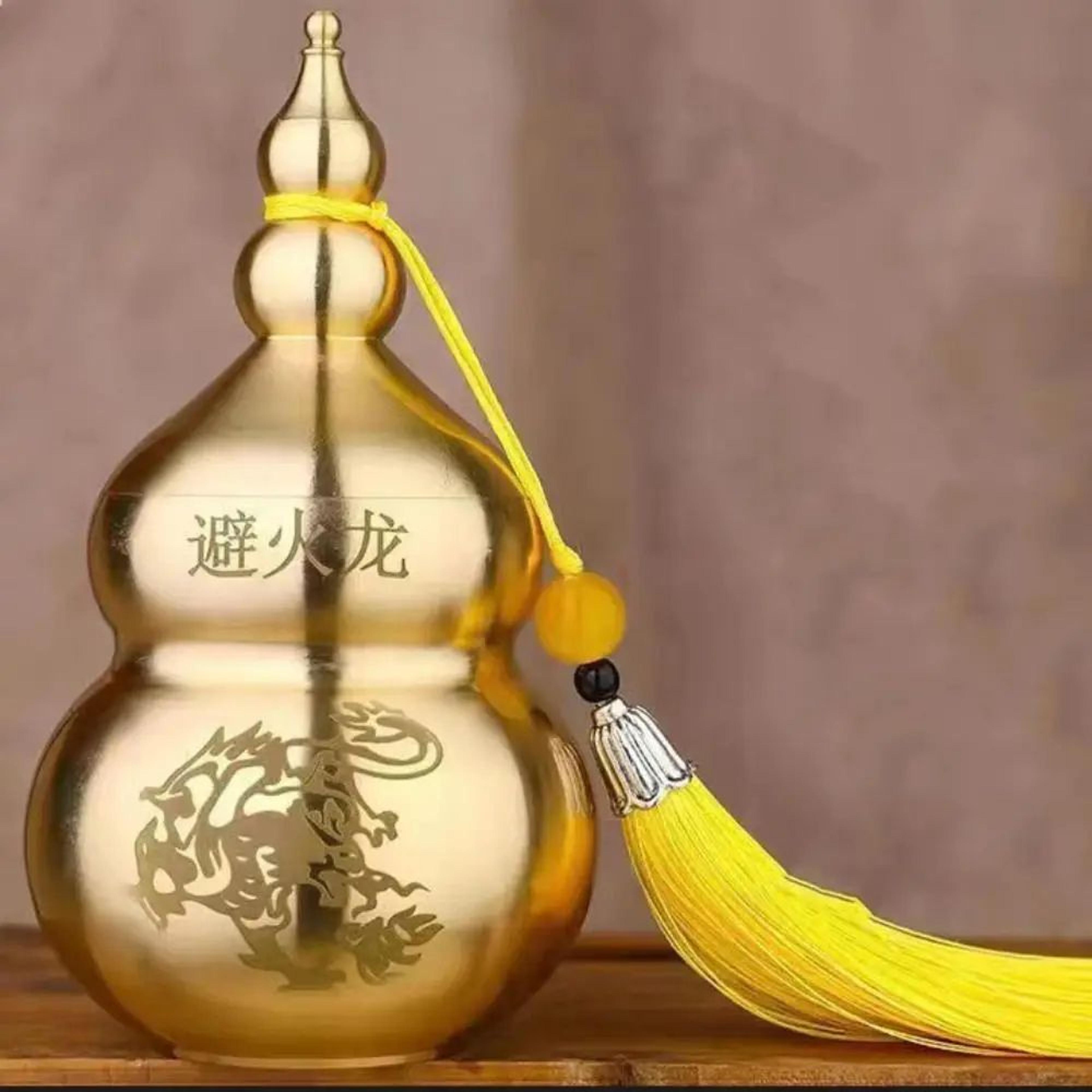 Brass Feng Shui Wu Lou Gourd Statue 2