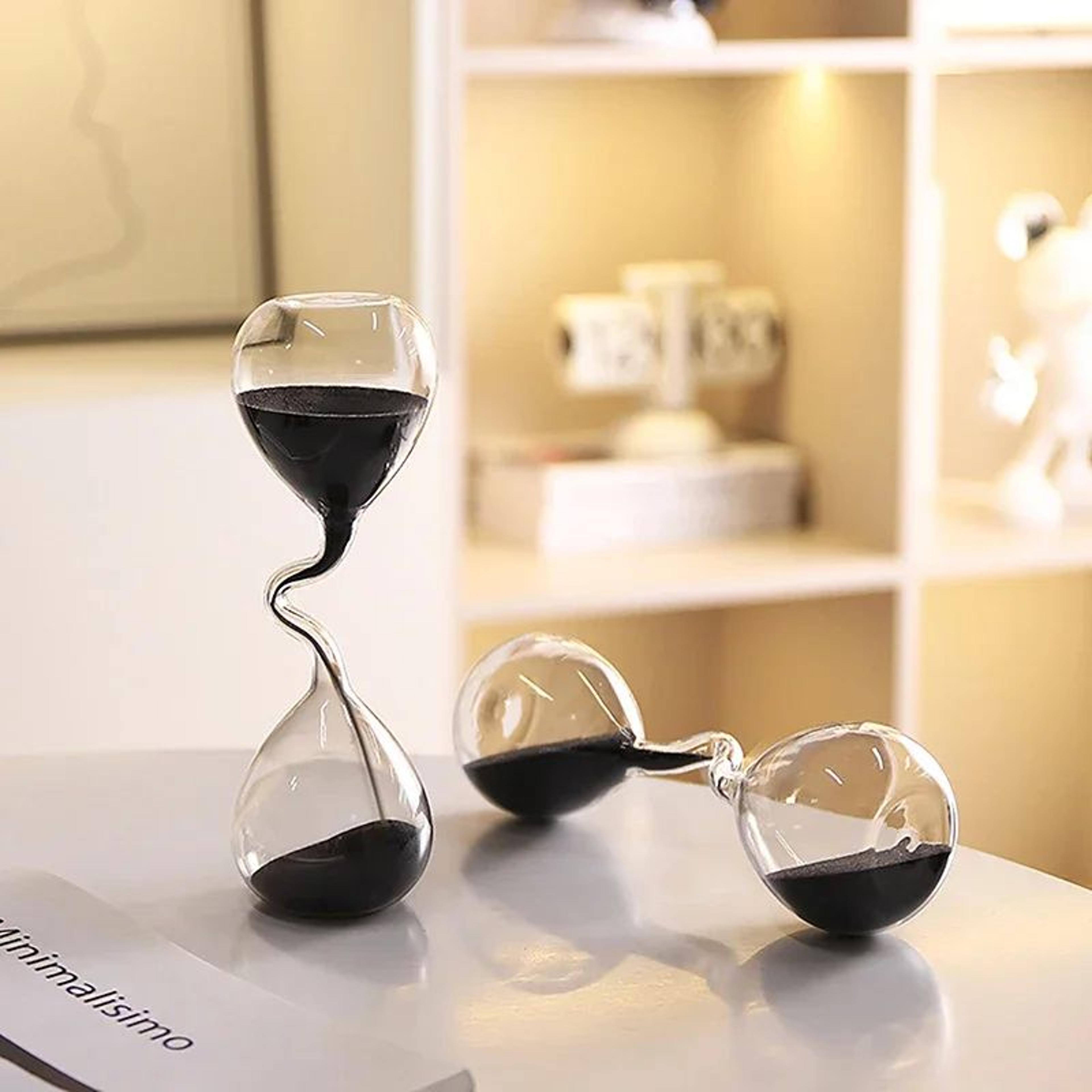 Modern Black Glass Hourglass Decor 1