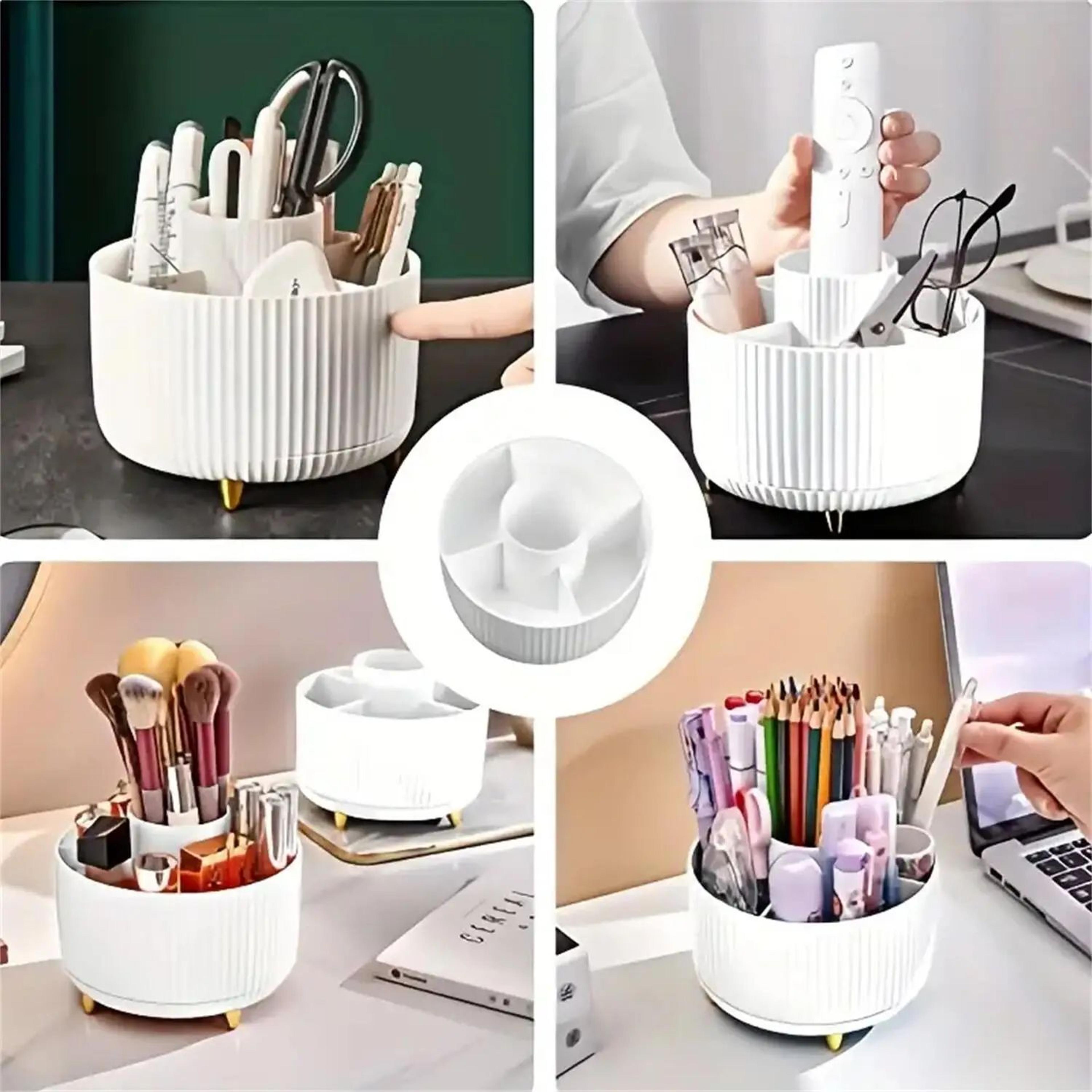 360 Rotating Makeup Organizer With 5 Compartments 4