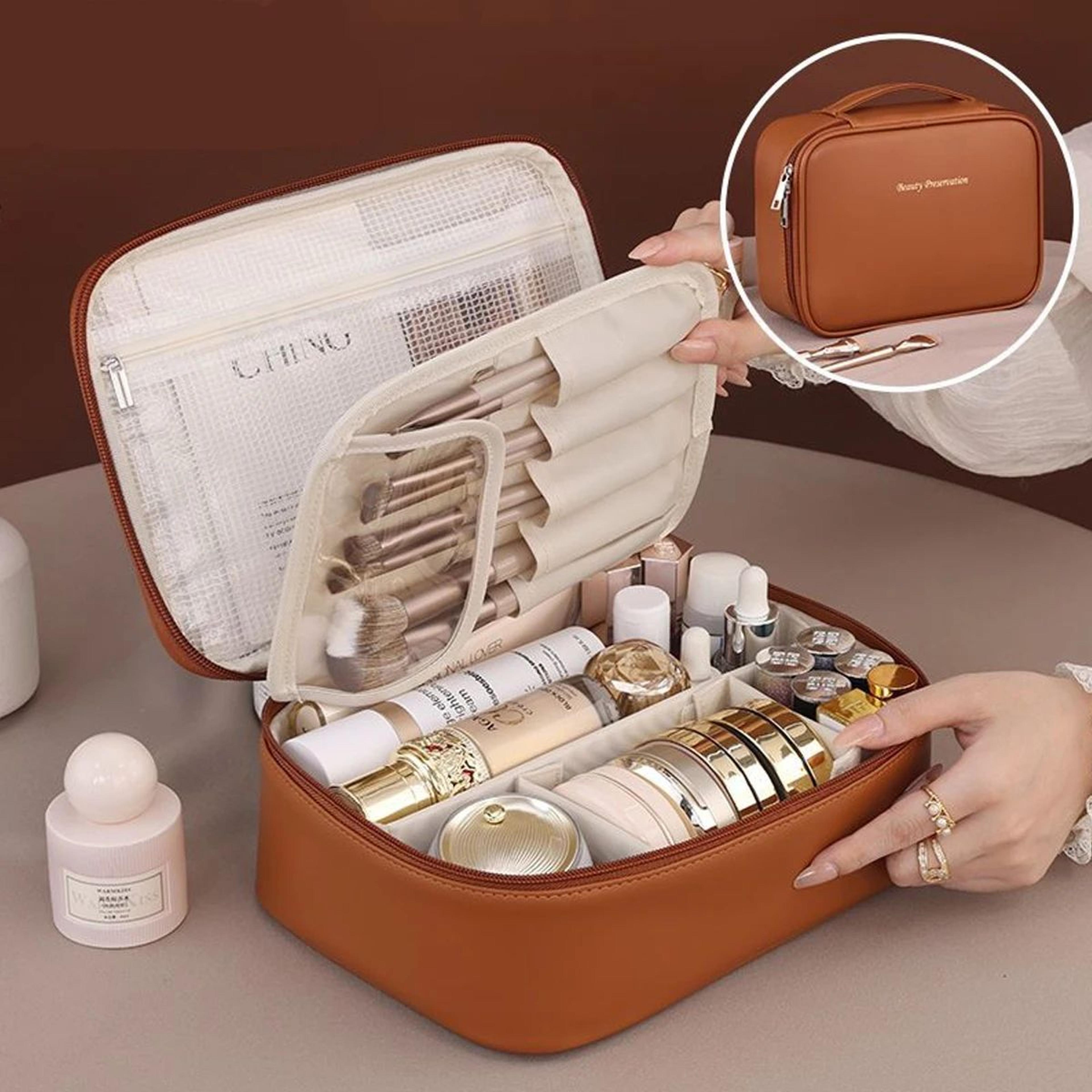 Large Capacity PU Leather Waterproof Makeup Bag 14