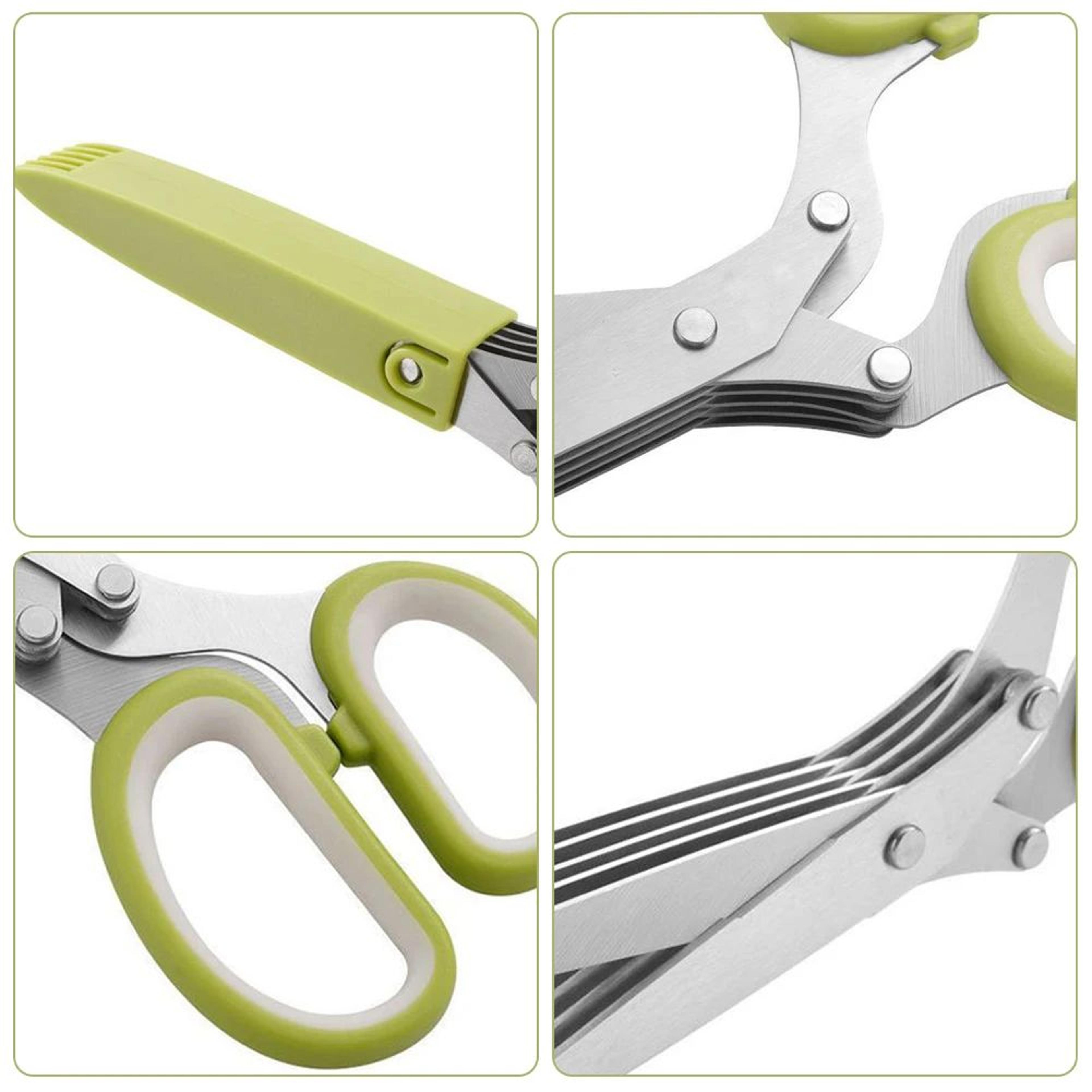 5Layer Multifunctional Kitchen Herb And Vegetable Scissors 7