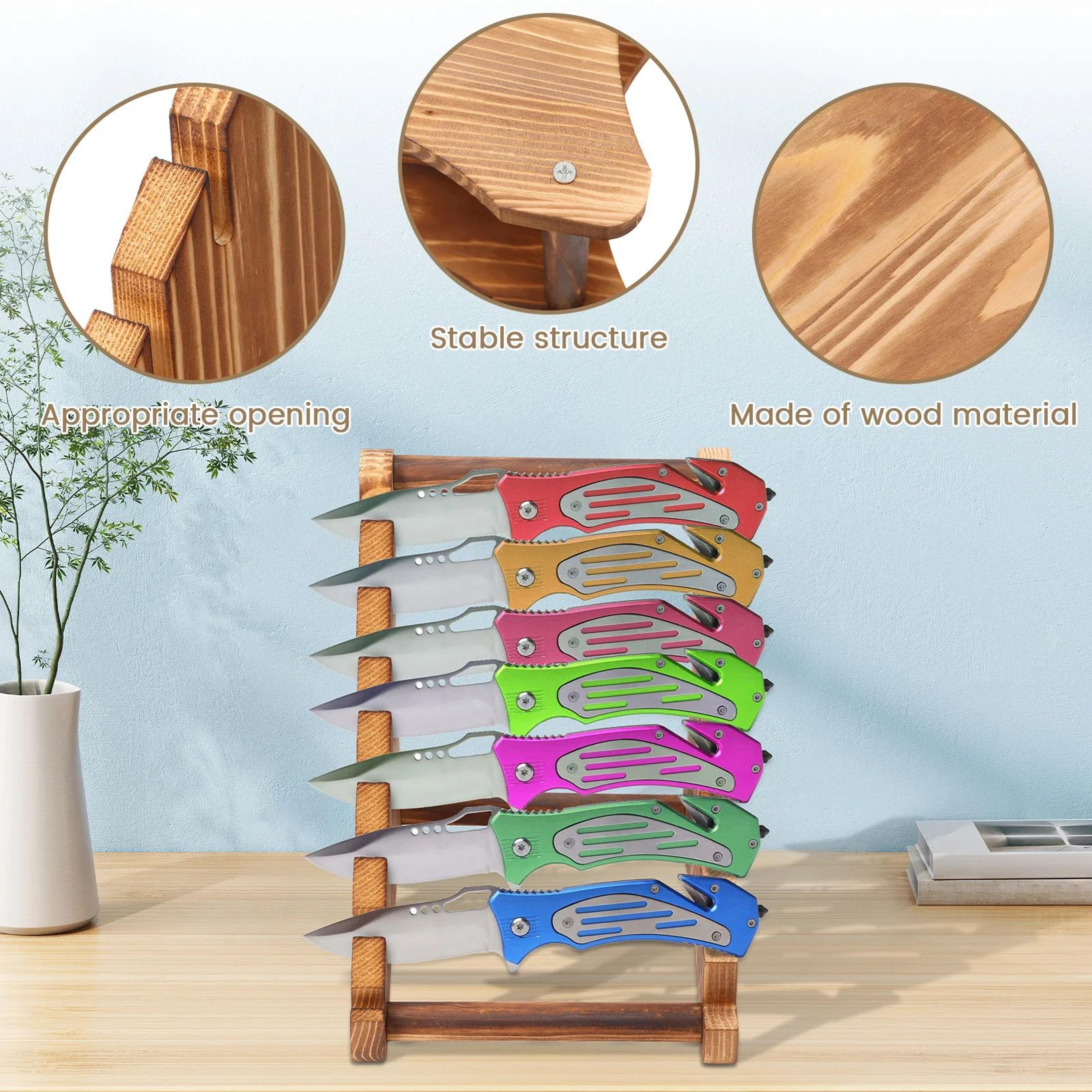 7Layer Wooden Knife Stand Storage Rack 3