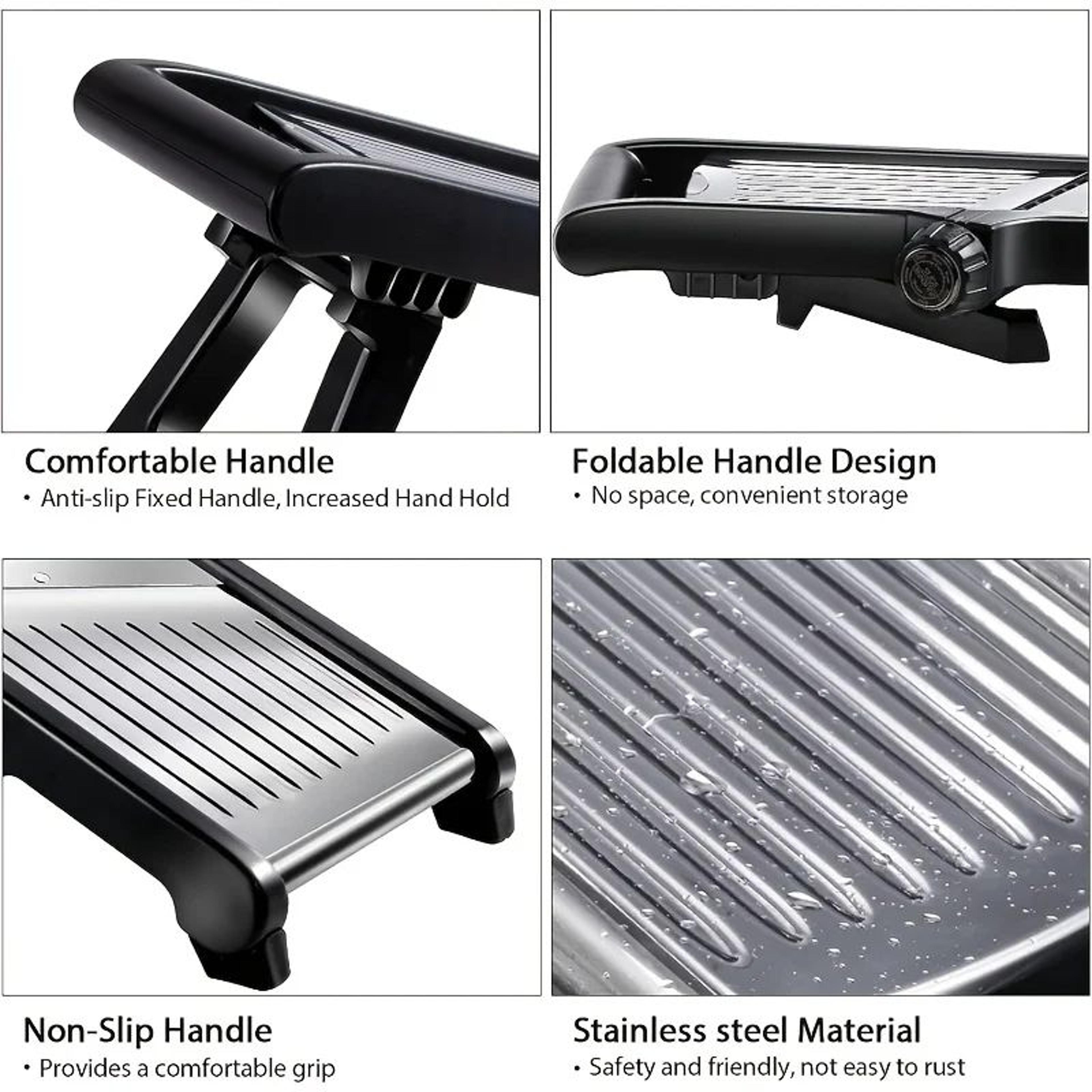 5Blade Stainless Steel Mandoline Slicer With Safety Holder 6