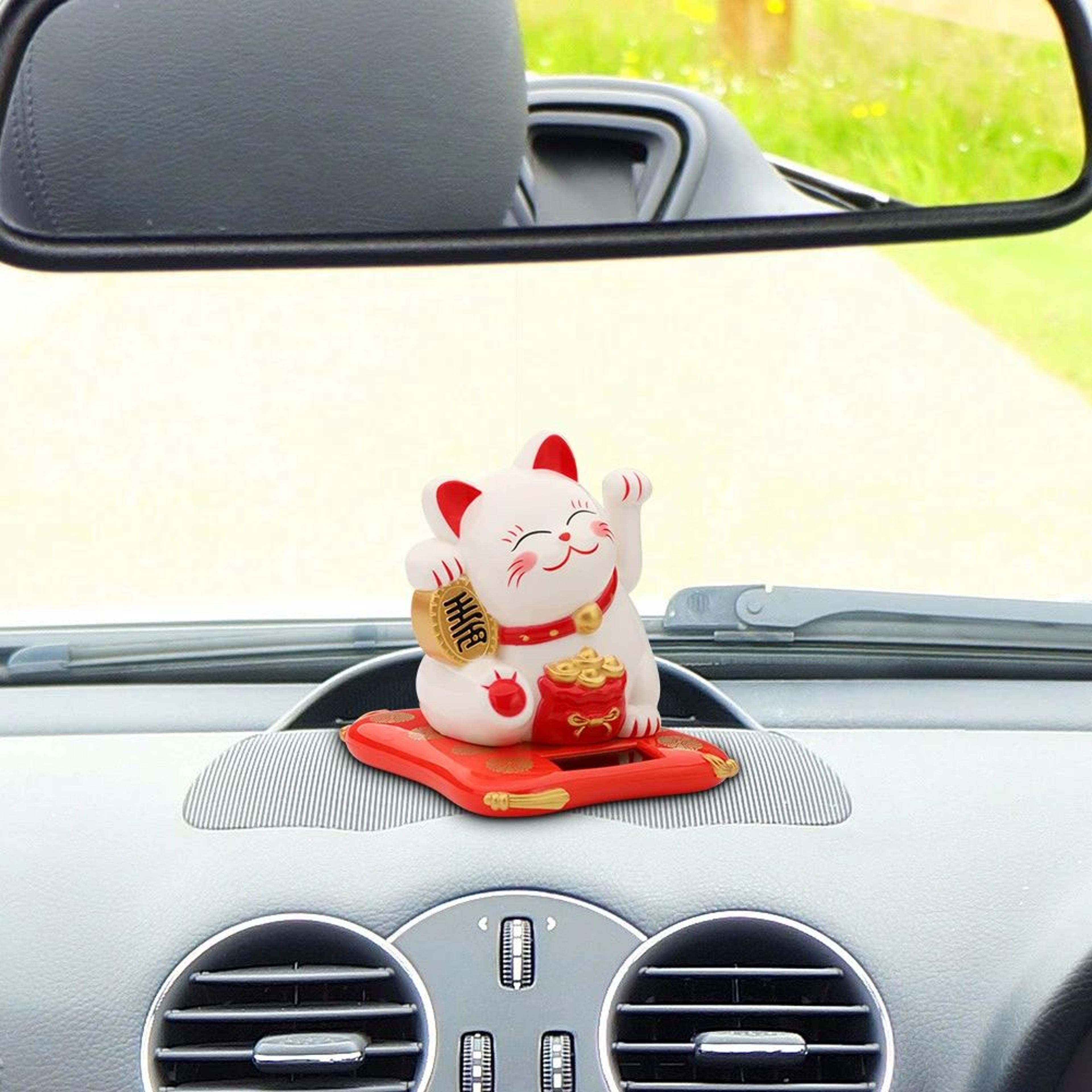 25 Inch Solar Powered Waving Lucky Cat Figurine 2