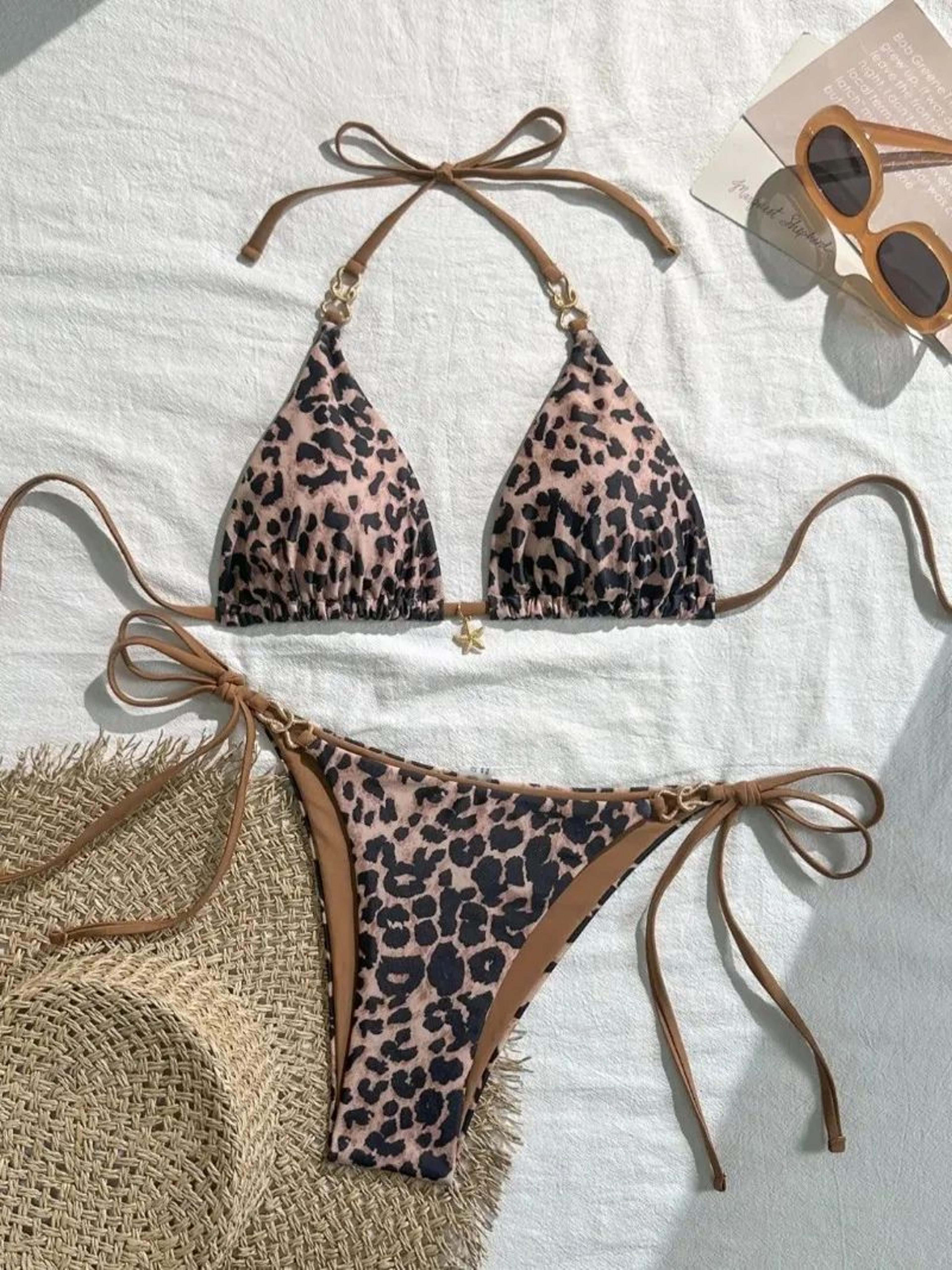Black White Polka Dot 2Piece Bikini Swimsuit For Women 7