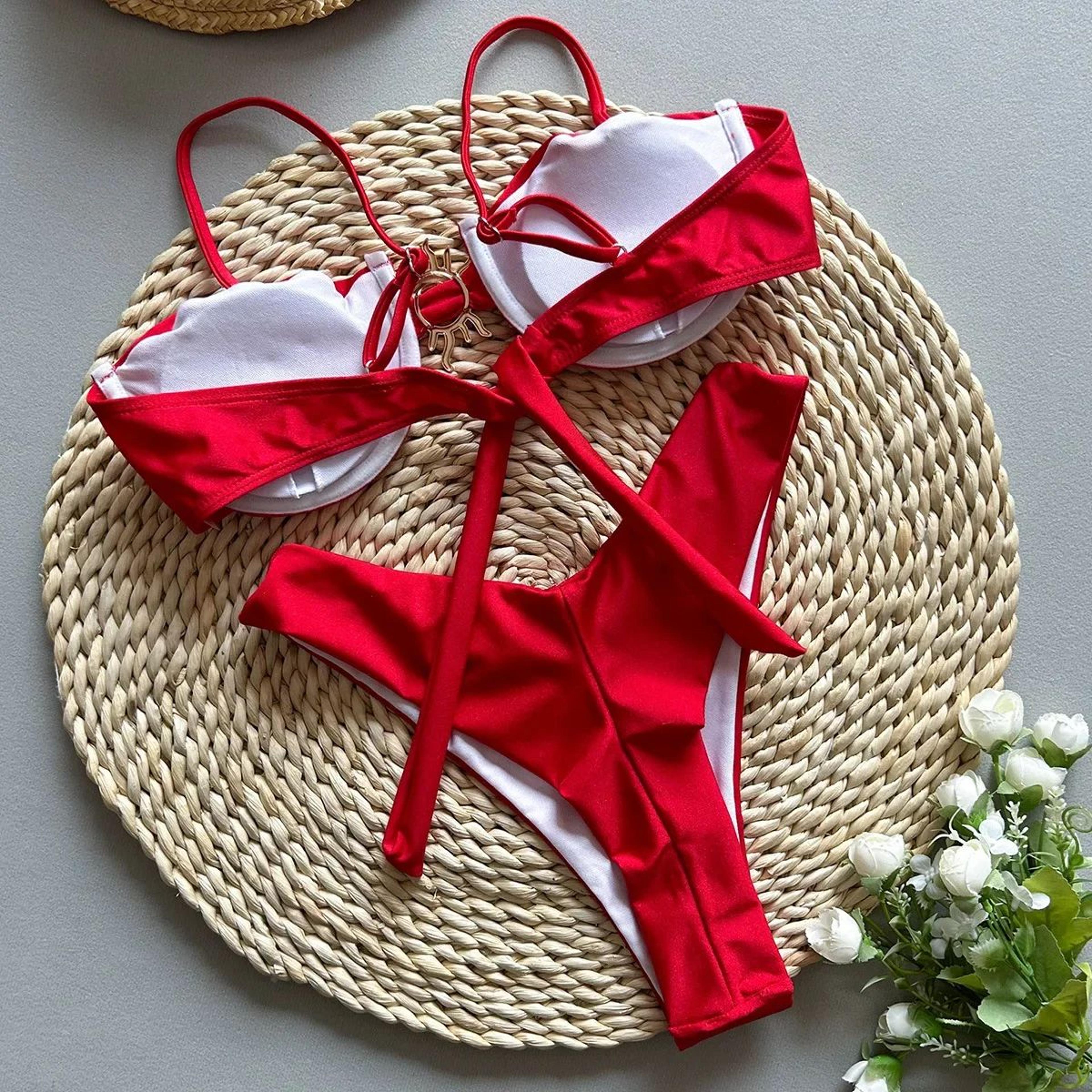 Sexy Metal Sun Push Up Underwire Micro Bikini Set For Women 2