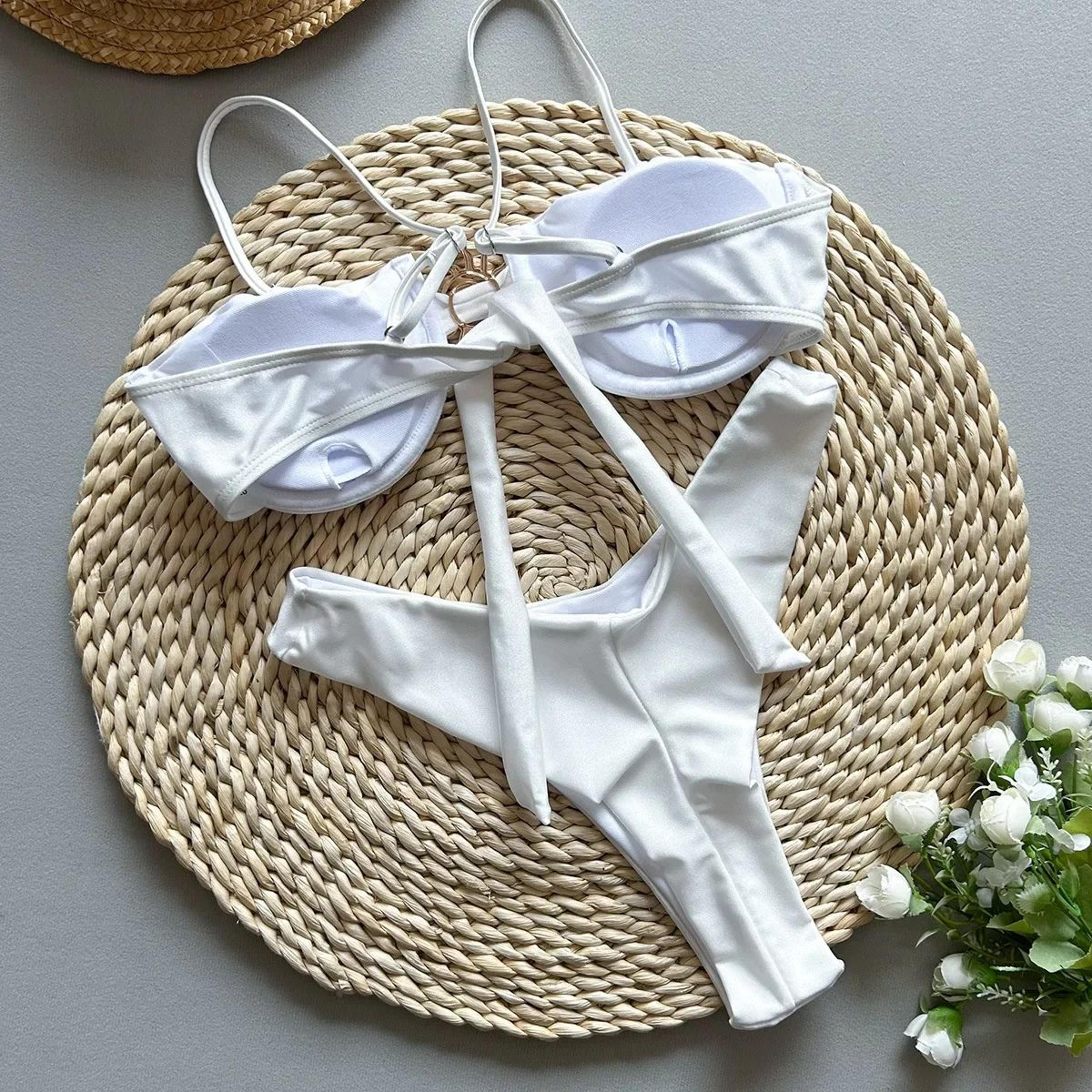 Sexy Metal Sun Push Up Underwire Micro Bikini Set For Women 4