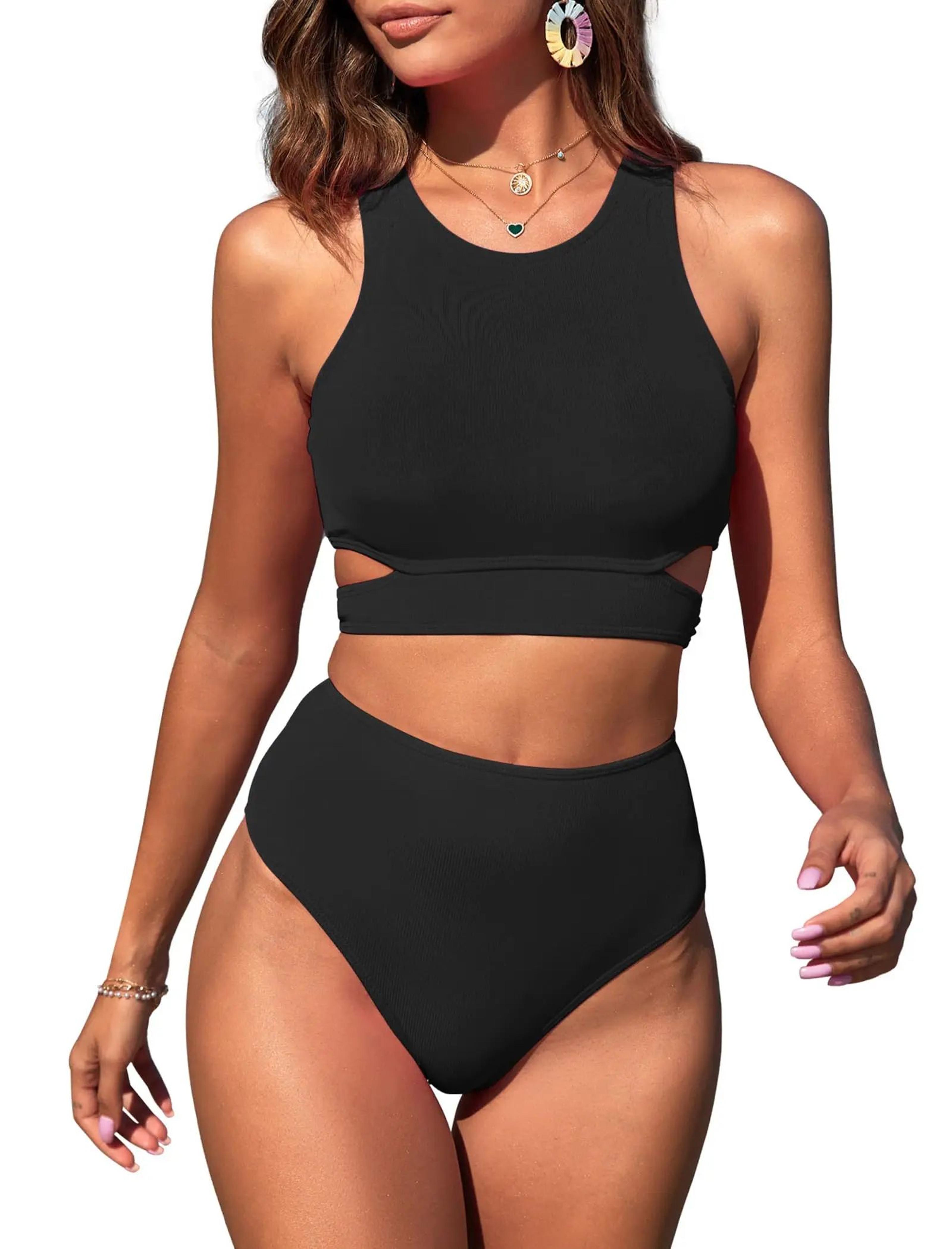 ZAFUL High Waisted Scoop Neck Bikini Set 10
