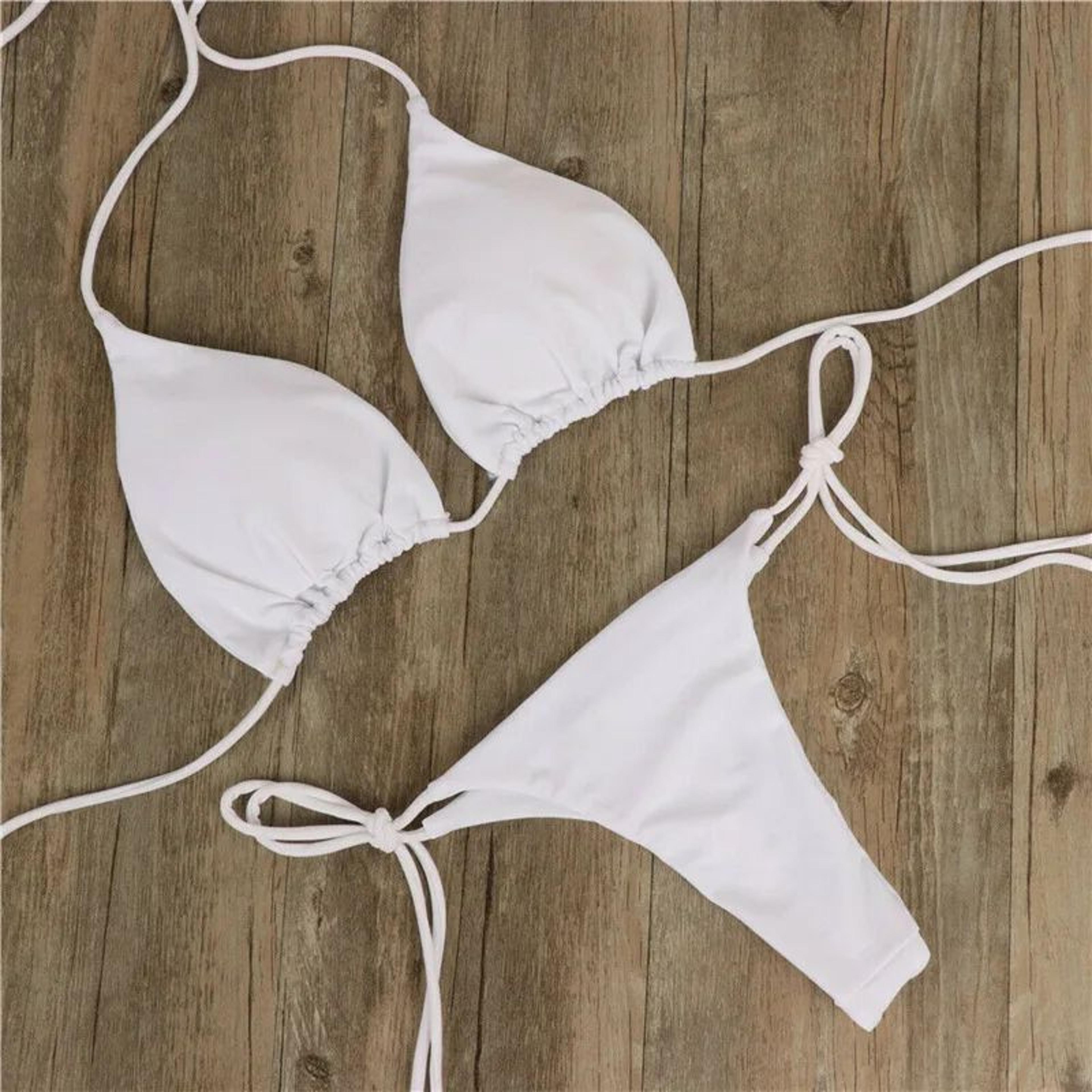 Sexy Halter Triangle Thong Bikini Set 1