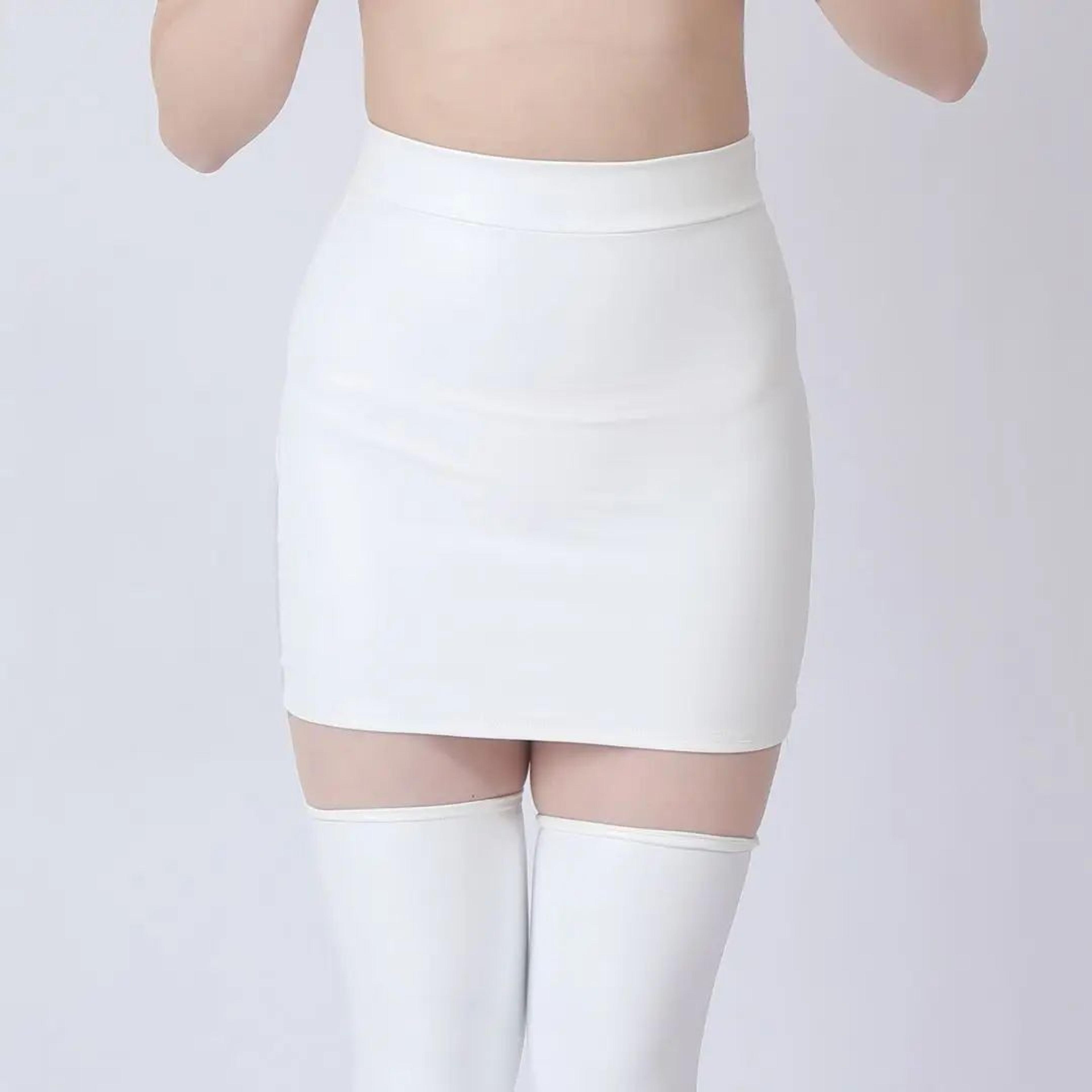 Elastic PU Mesh Splicing Mini Skirt 5
