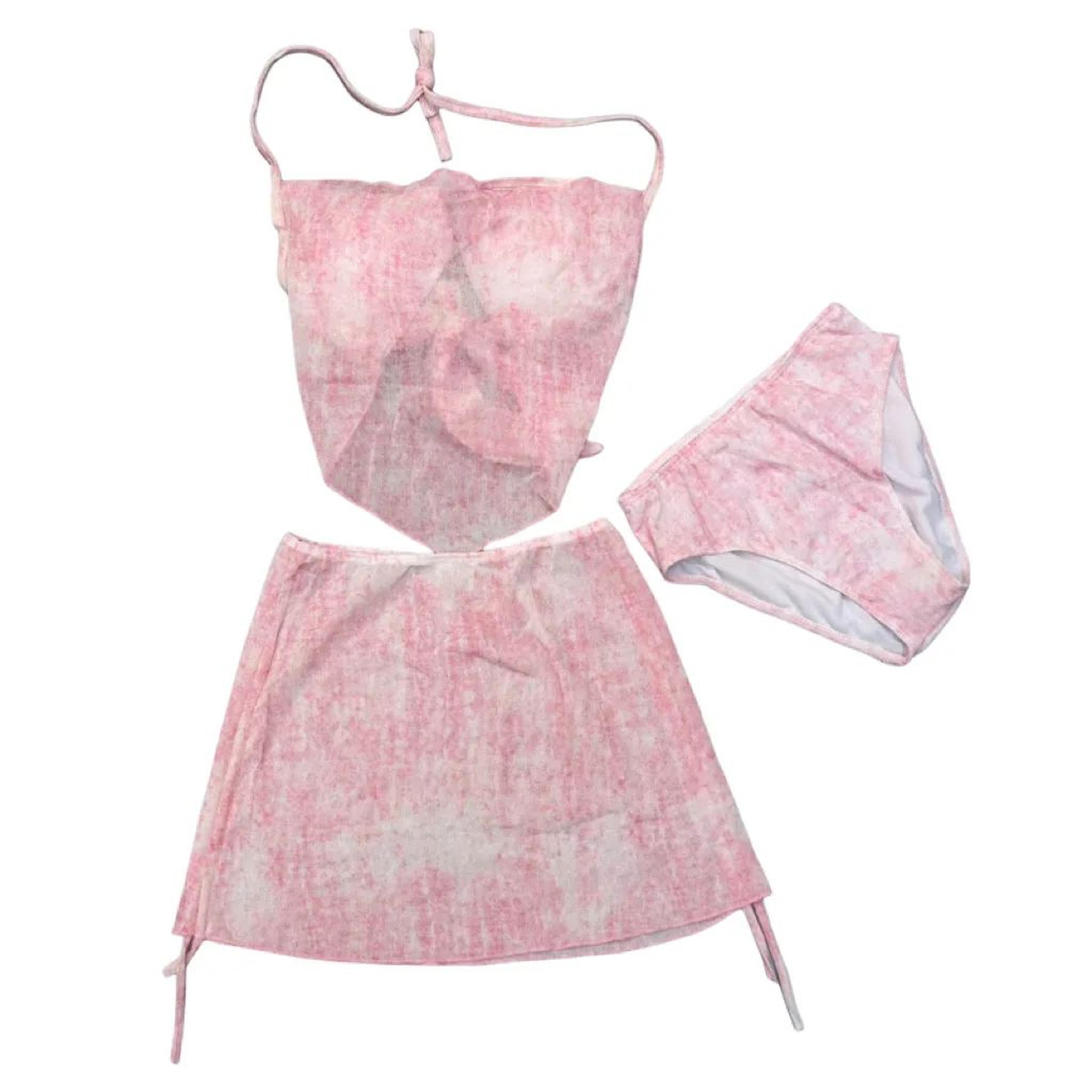 Slimming Three Piece Bikini Set With Wrap Skirt 6