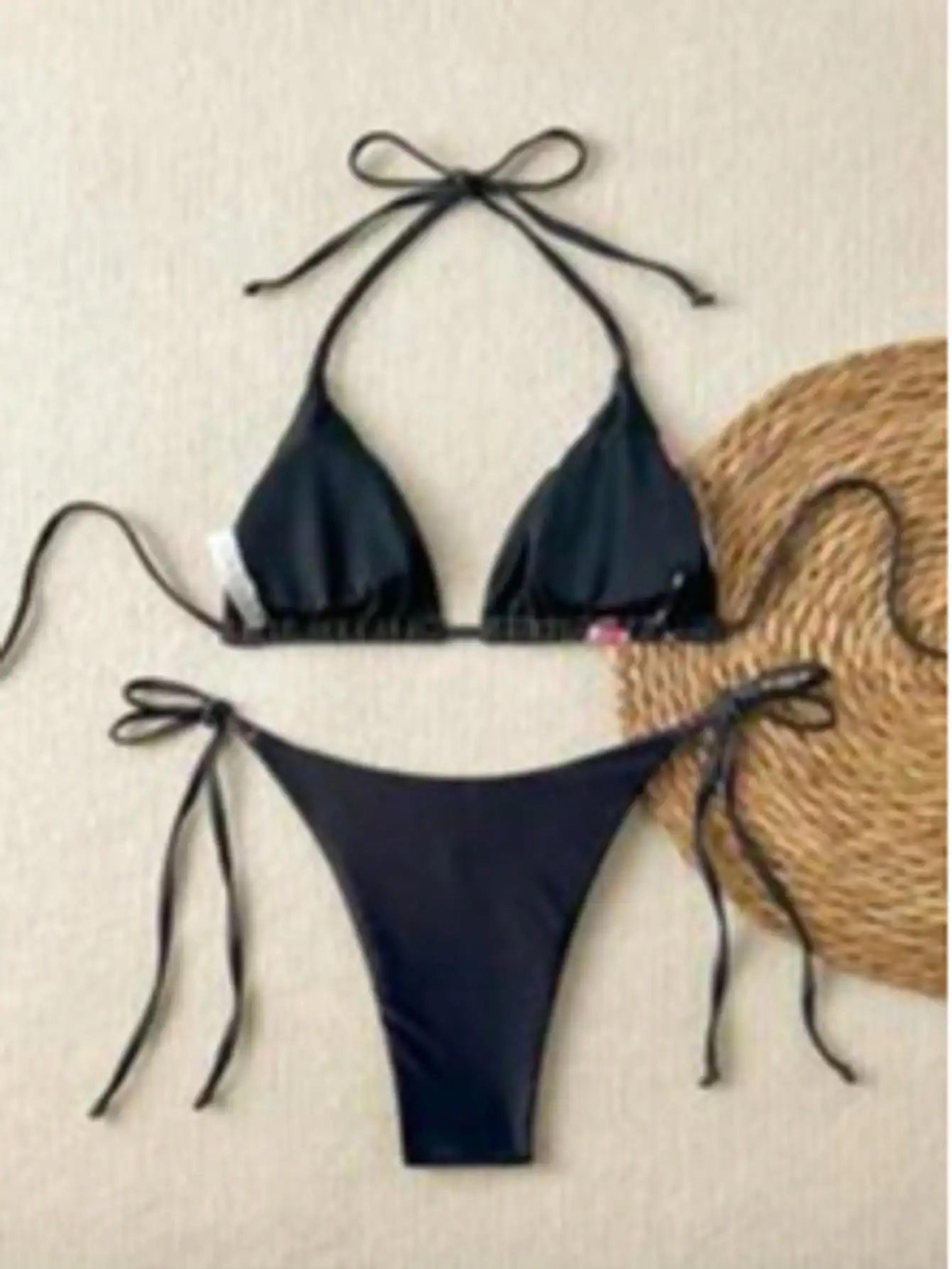 Leopard Print Lace Up Three Piece Bikini Set 3