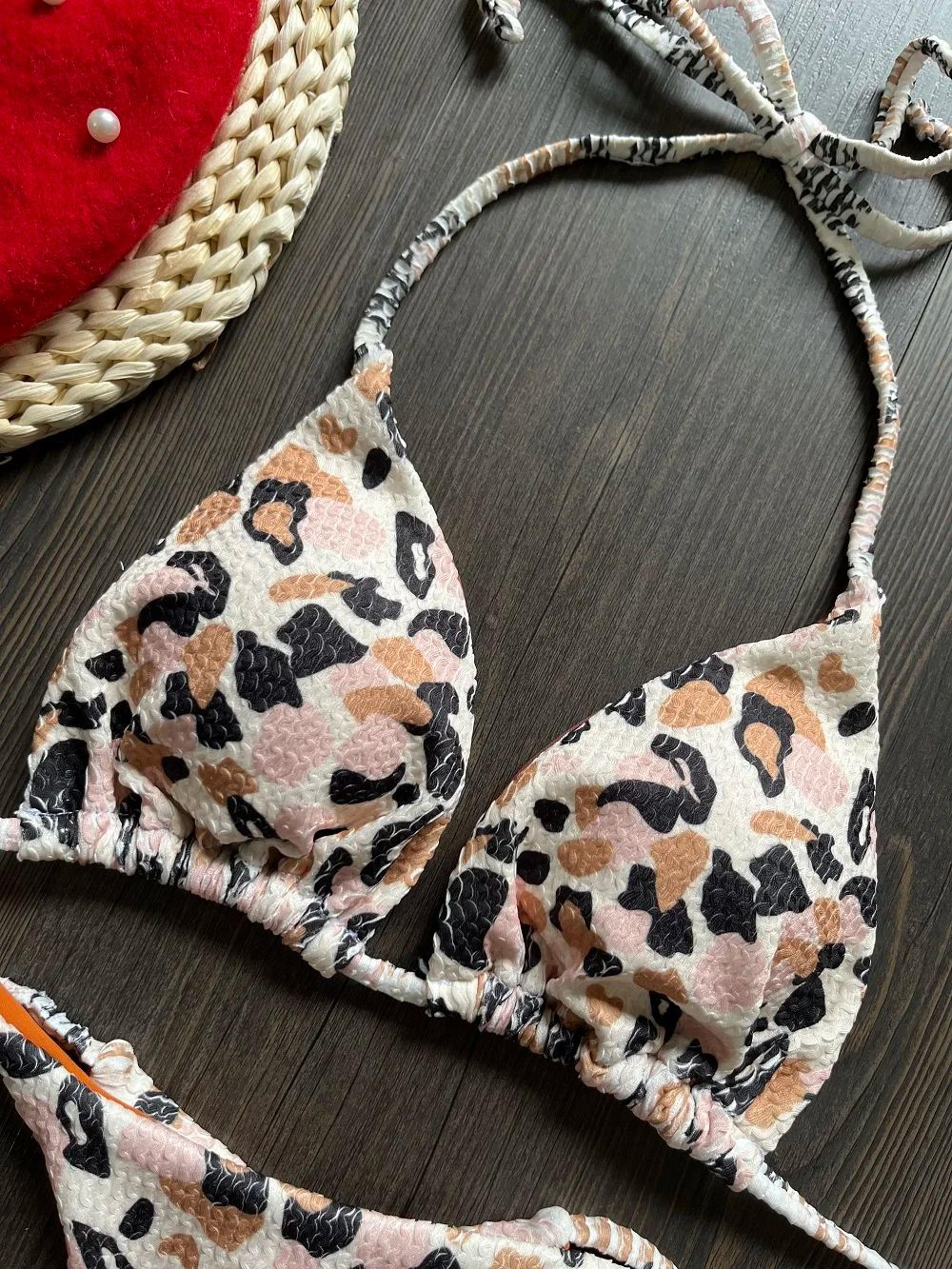 RUOTONGSEPT Leopard Push Up Thong Bikini Set 2