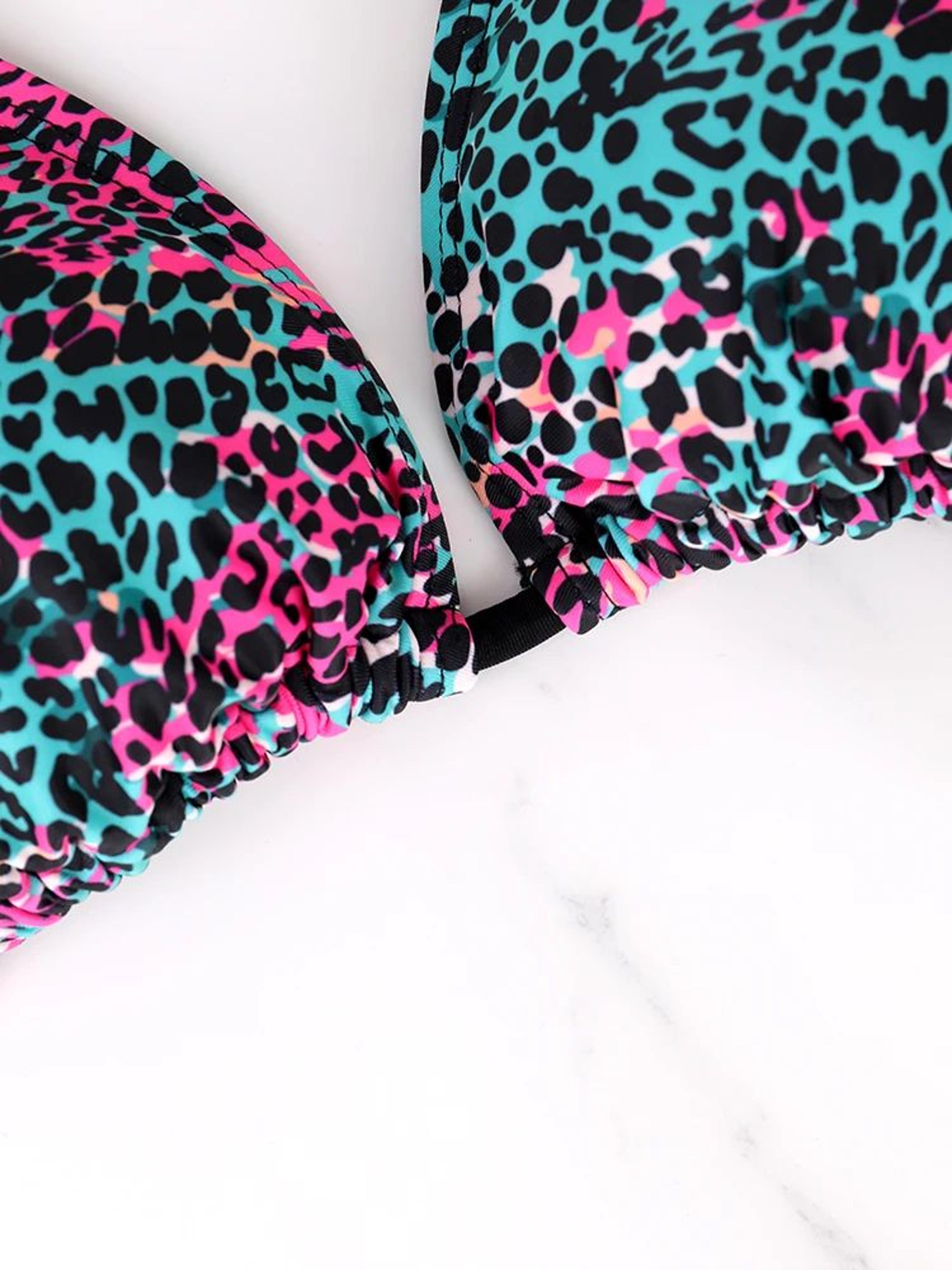 Colorful Polka Dot Lace Up Bikini Set 2
