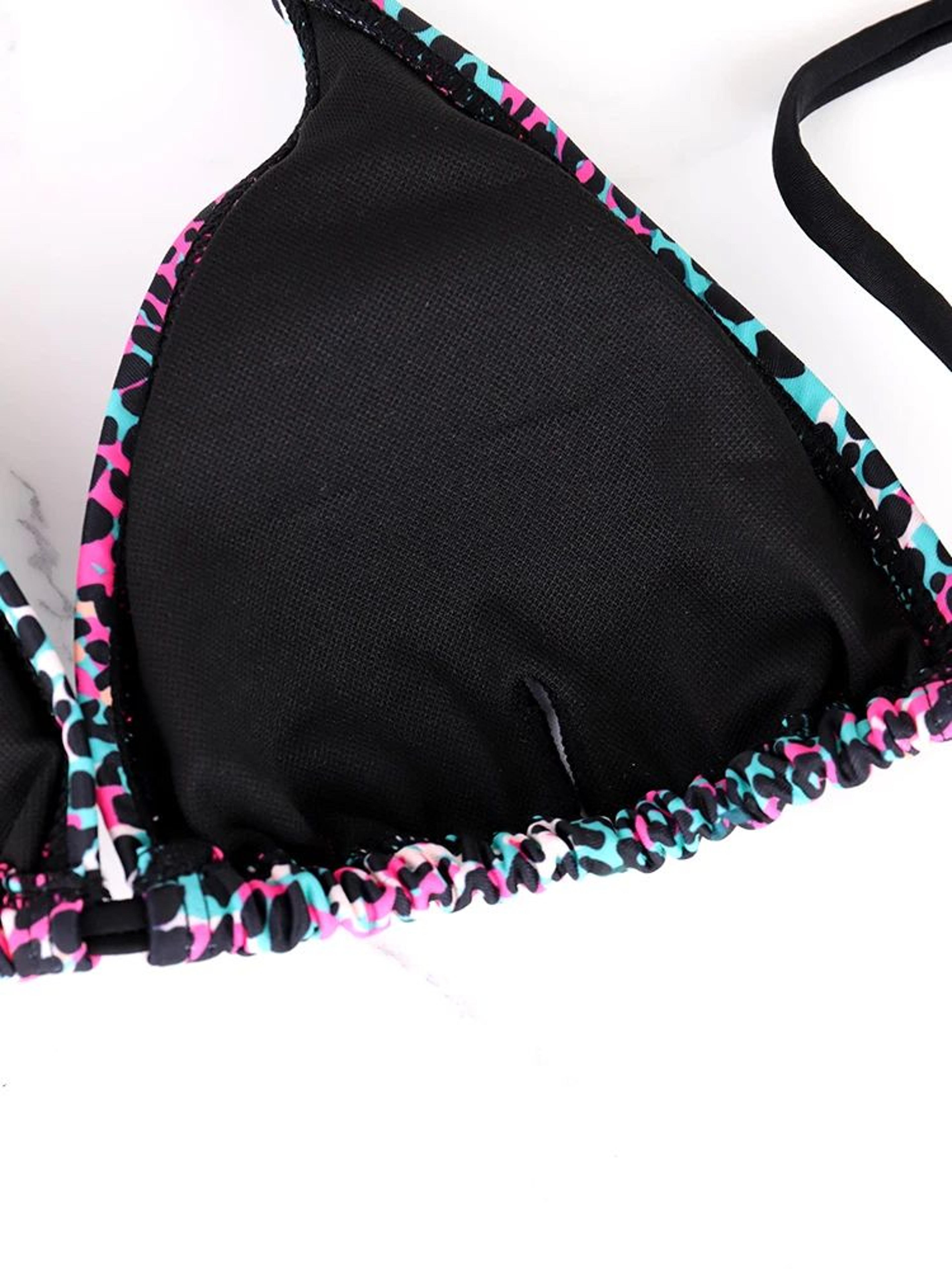 Colorful Polka Dot Lace Up Bikini Set 3