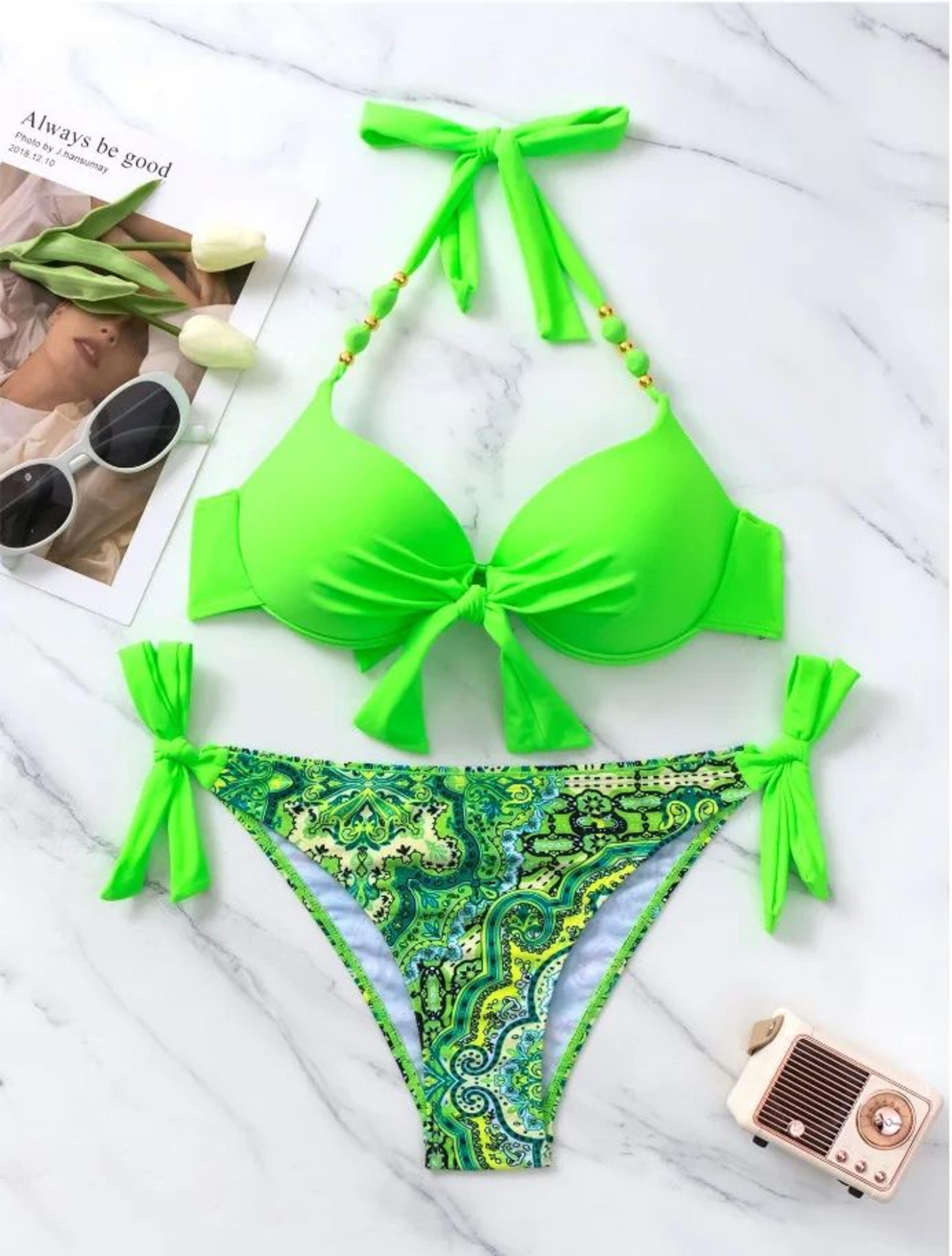 Sexy Push Up Thong Bikini Set For Women 14