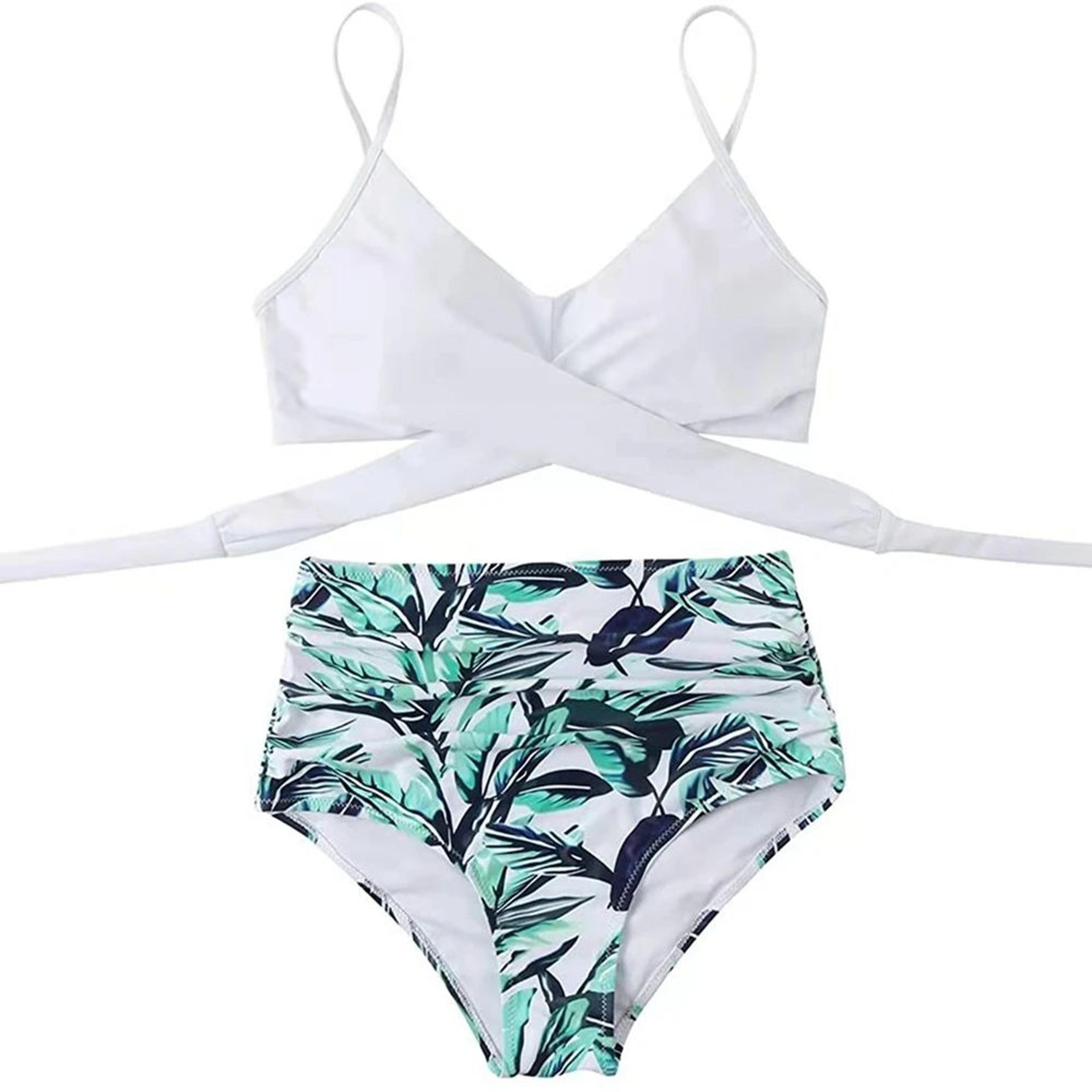 High Waisted Cross Front Bikini Set For Women 11