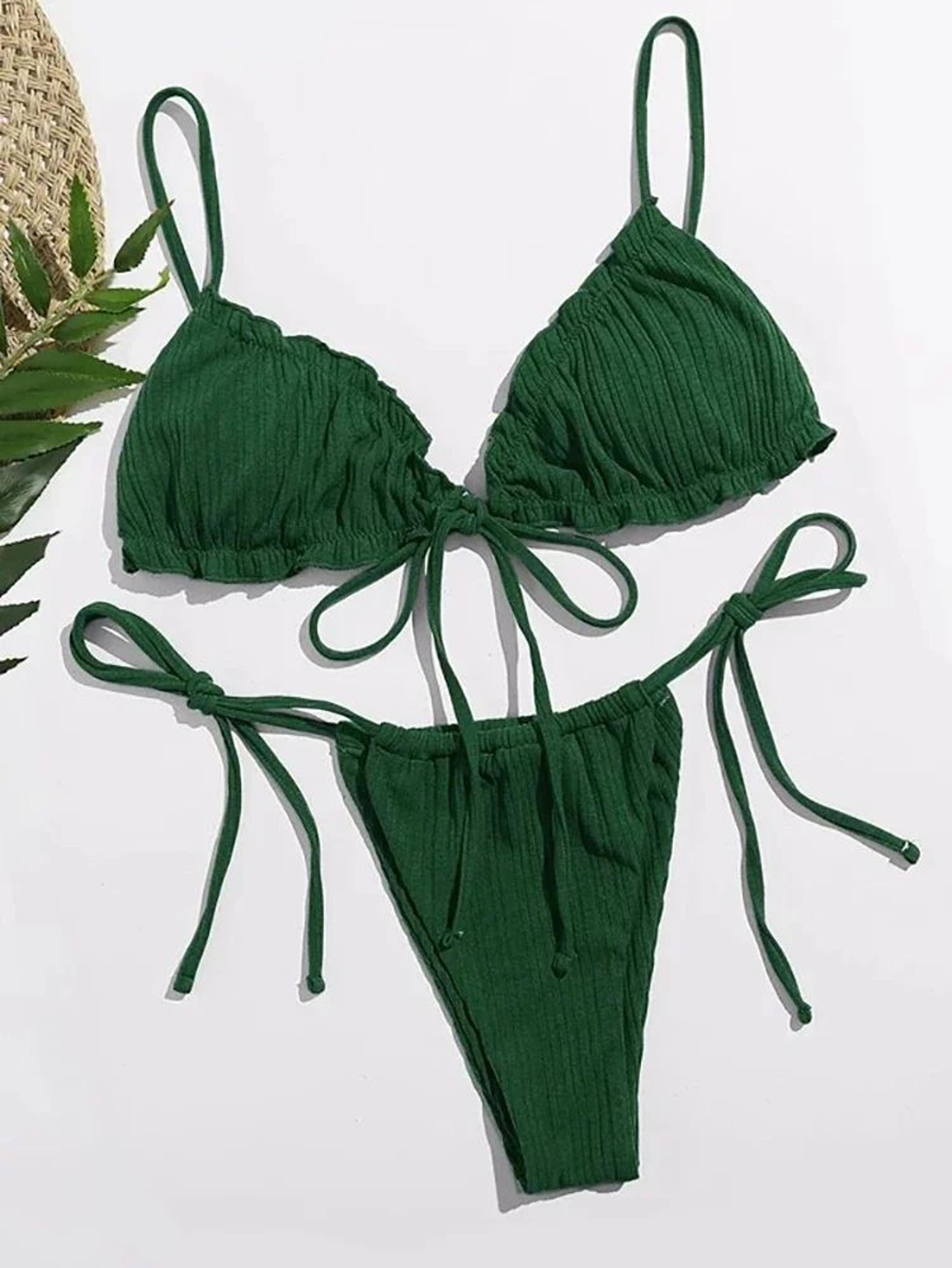 Striped Push Up Bandage Bikini Set 7