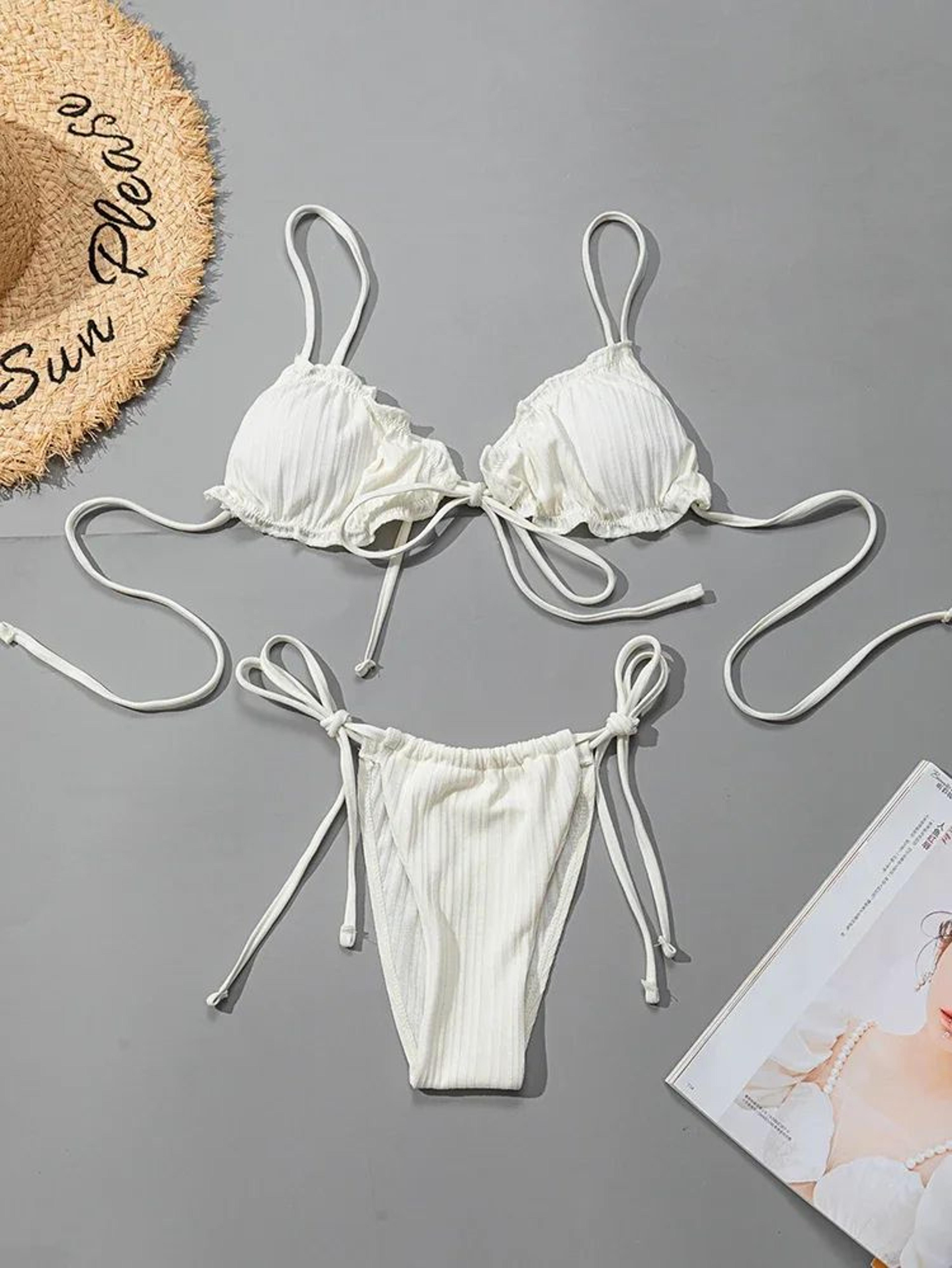 Striped Push Up Bandage Bikini Set 10