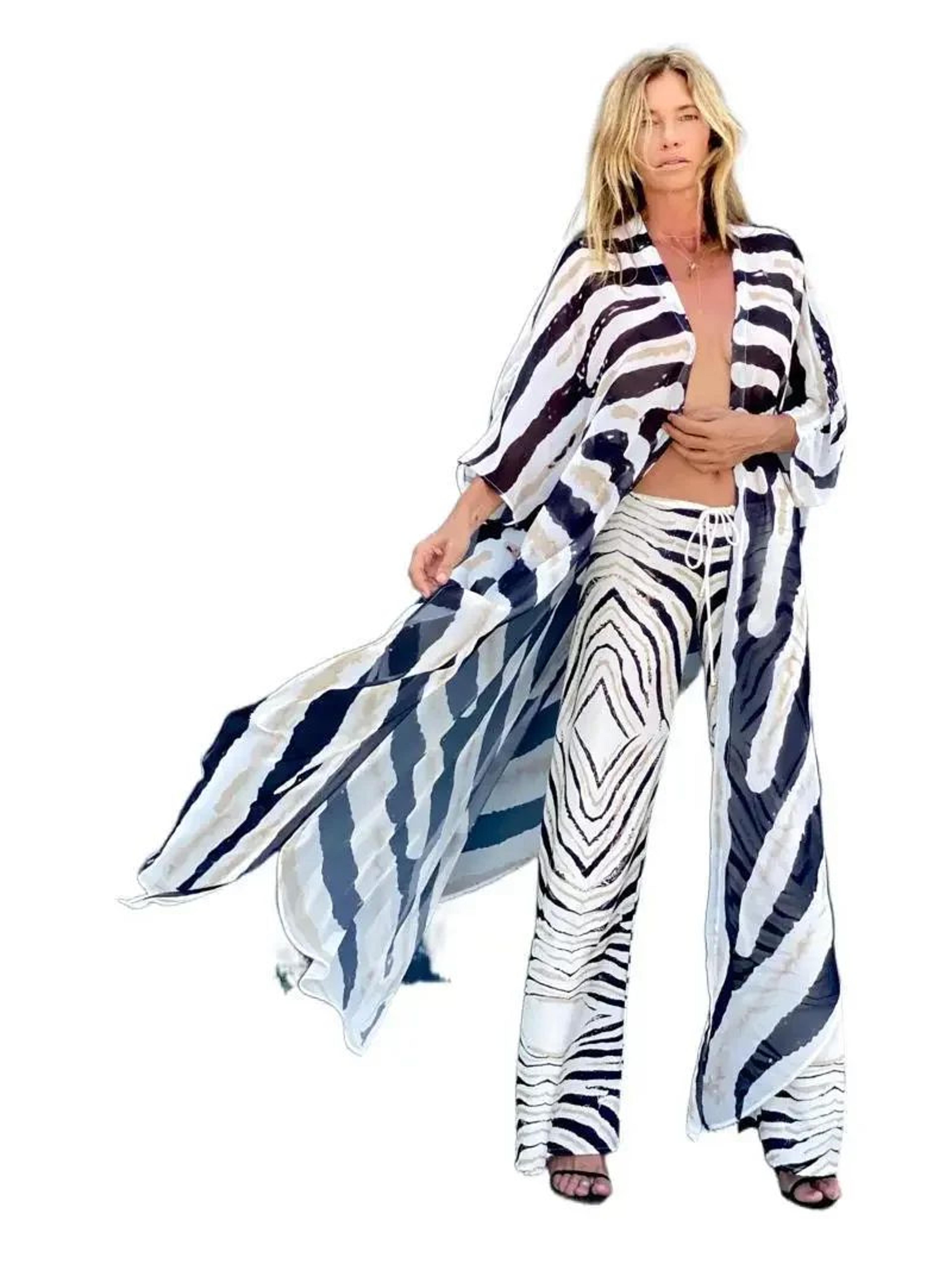 Bohemian Printed Long Beach Cover Up 5