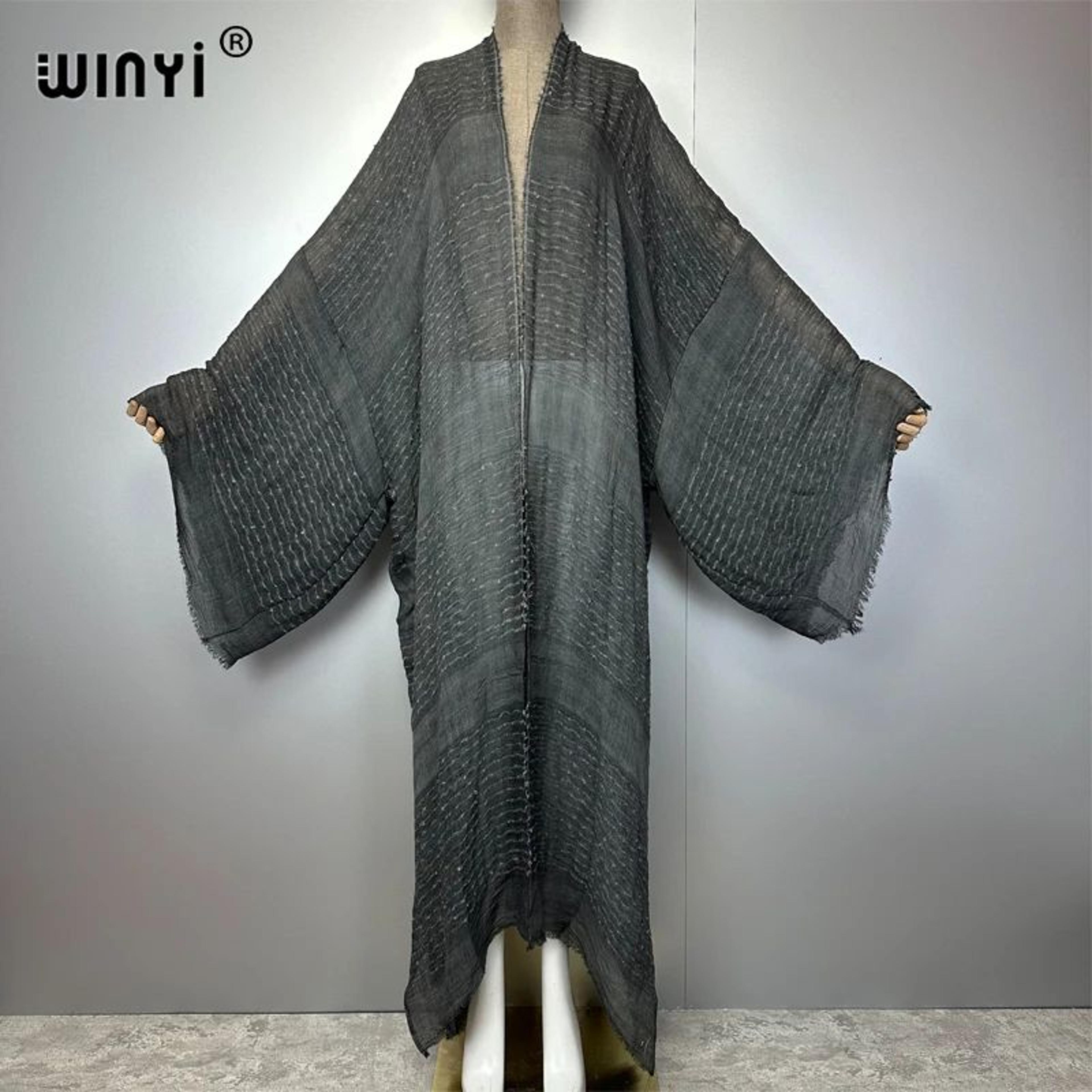 Boho Maxi Kimono Beach Cardigan Dress 8
